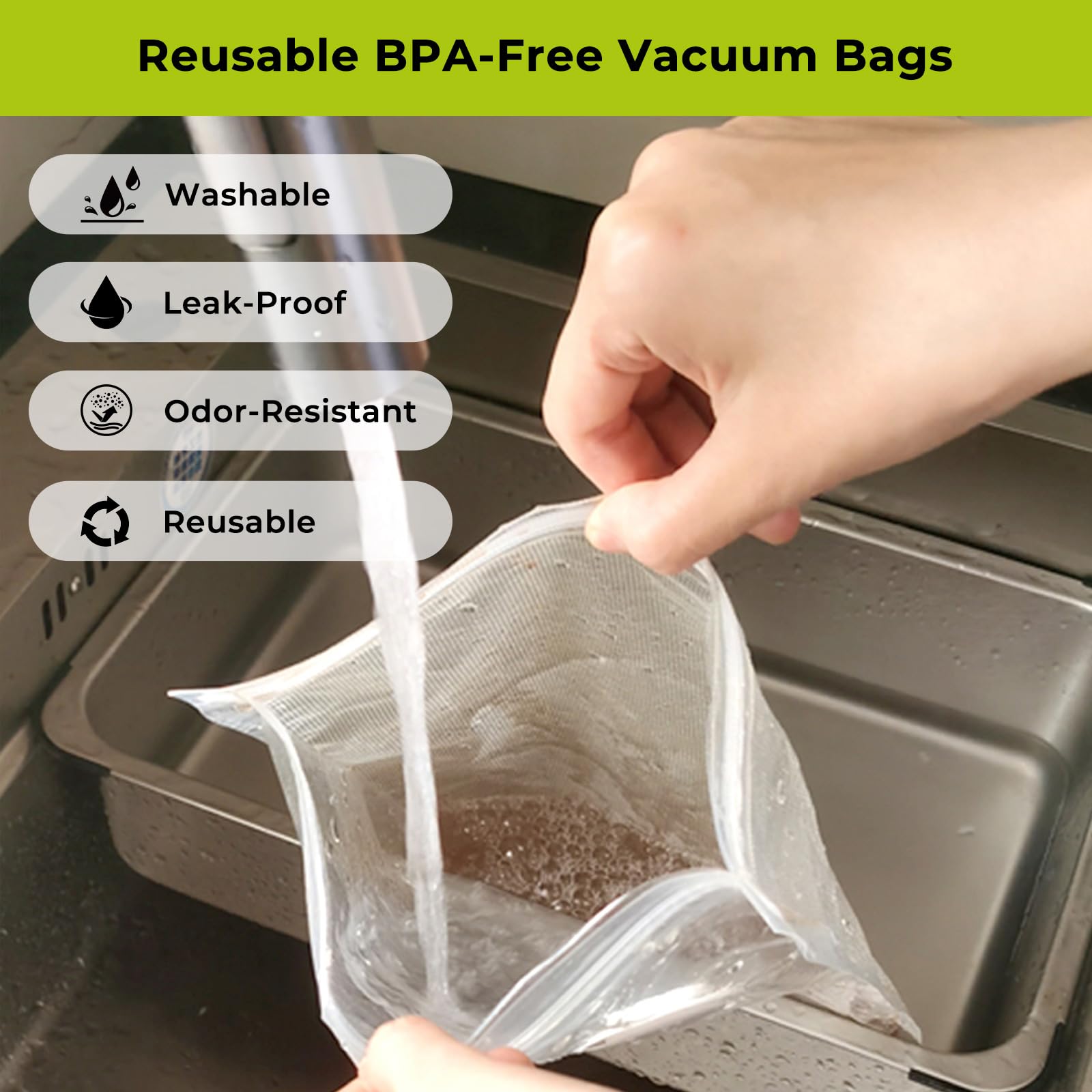 Sellador al vacío de mano para alimentos, máquina selladora al vacío compacta, portátil, recargable e inalámbrica, incluye 30 bolsas selladoras al vacío reutilizables, ideales para conservación fresca