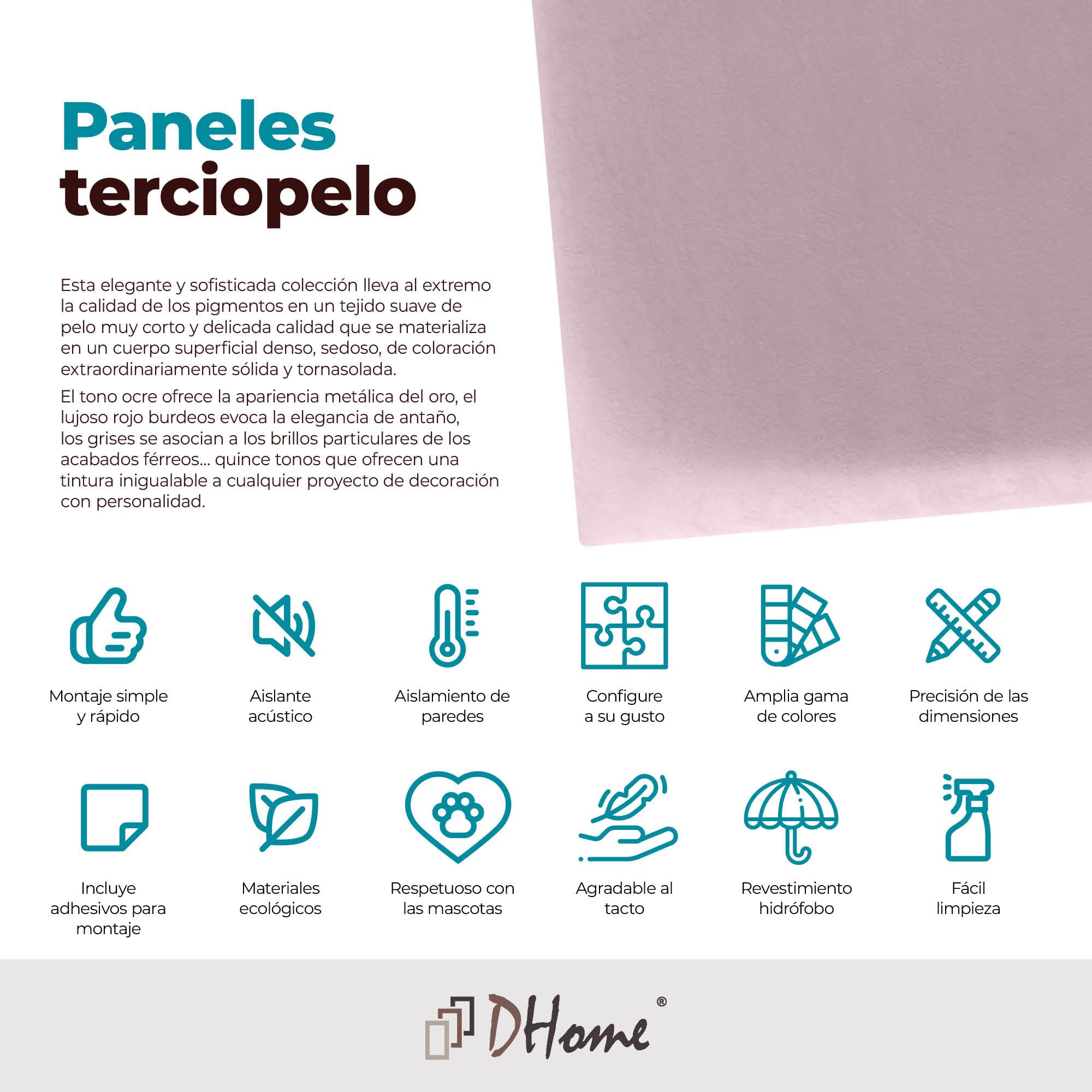 DHOME Pannelli Imbottiti in Velluto Autoadesivi per Parete Acustici Fonoassorbenti Protezione dagli Impatti Testiere Decorazione Casa Camera da Letto (Salmone, 60x30cm)