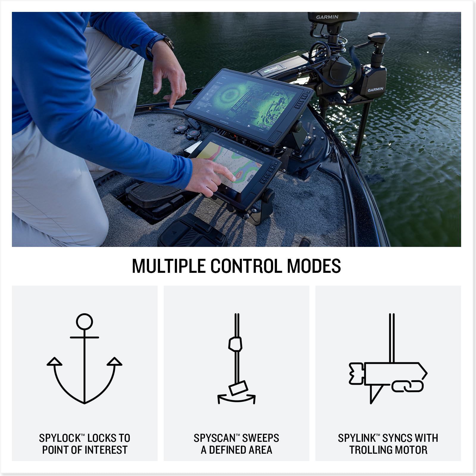 Garmin Transducteur GT360UHD pour mât espion, capture des images à 360 degrés de la zone autour de votre bateau lorsqu'il est monté sur votre mât espion