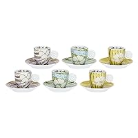 THUN - Set 6 tazzine espresso, Oasi - Porcellana - 6 * 9cm