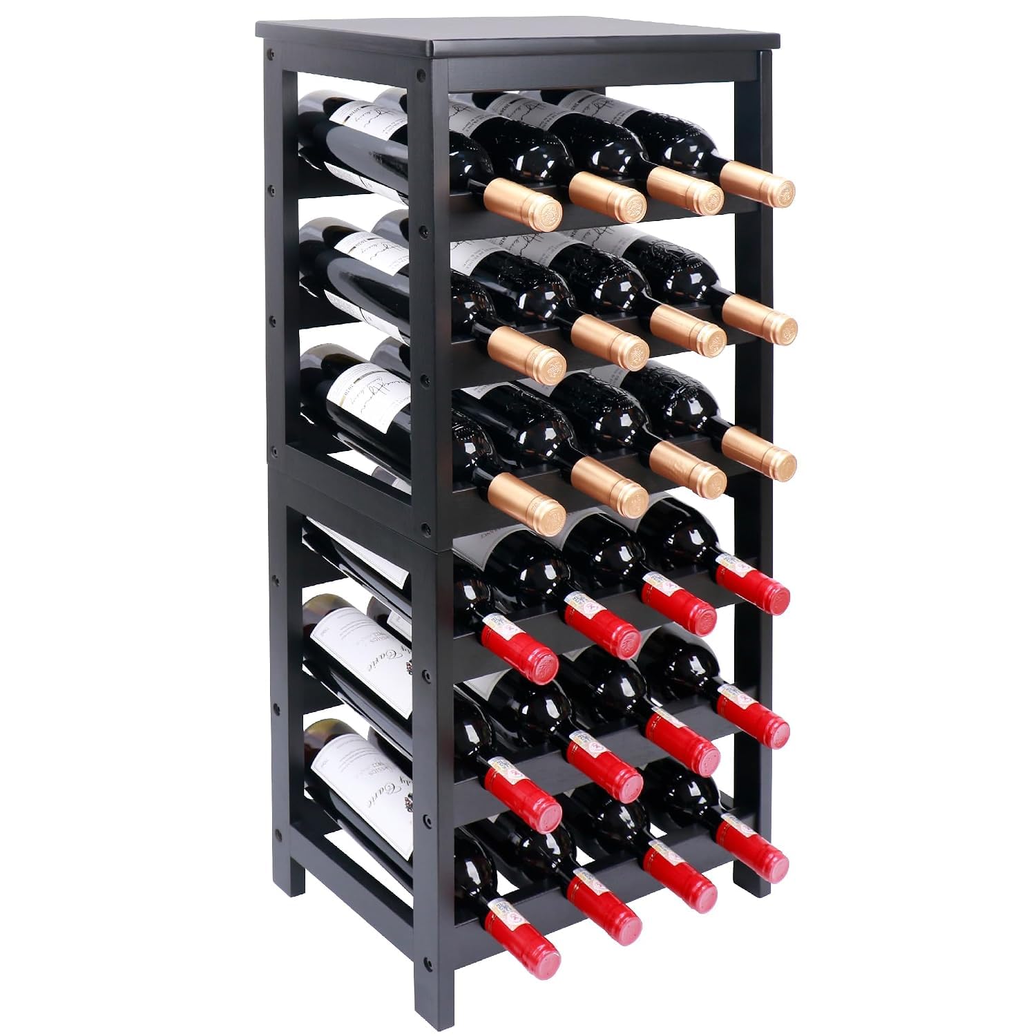 Wooden Wine Bottle Holder | Solid Wood Wine Rack for 8 Bottles | Countertop Wine Storage Organizer for Cabinet & Bar-image-37