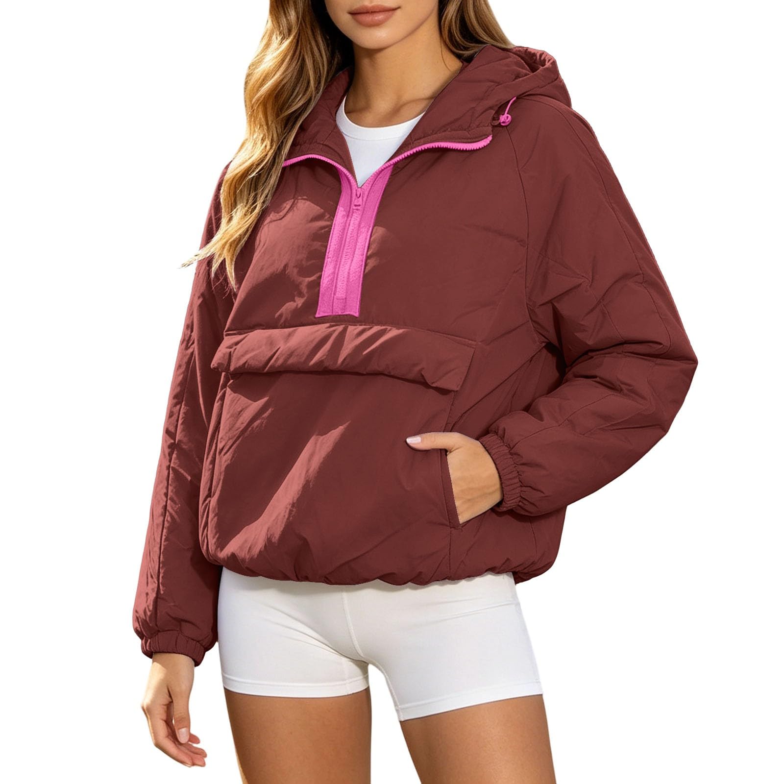 Générique Veste Sweat Femme avec Capuche,Sweat à Capuche Douillet avec Poches en Polaire Chaude IdéAl pour L'Automne Et l'hiver Au Quotidien