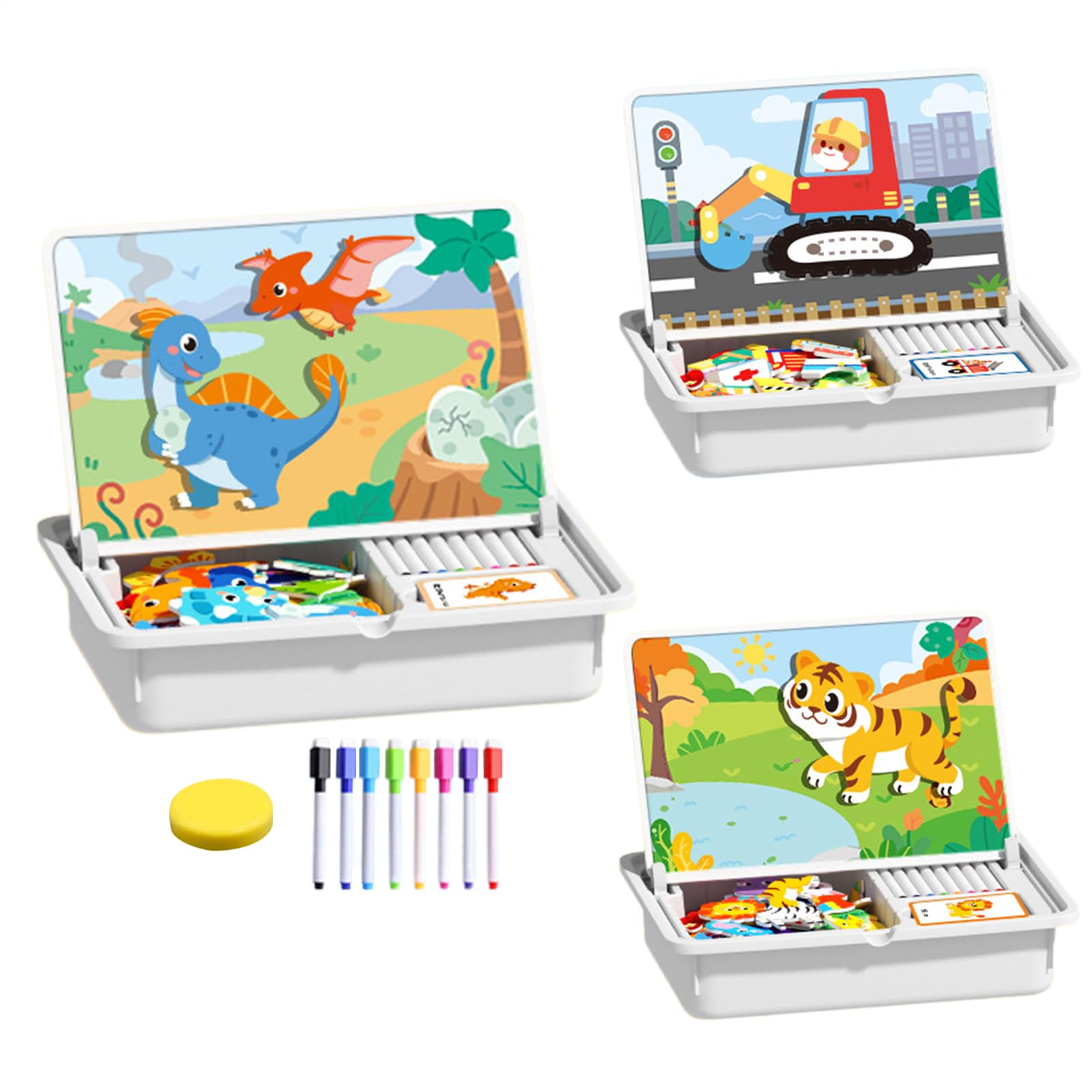 Magnetisches Puzzle Spiel - Doppelseitiges Frühförderung Puzzle-Spiel