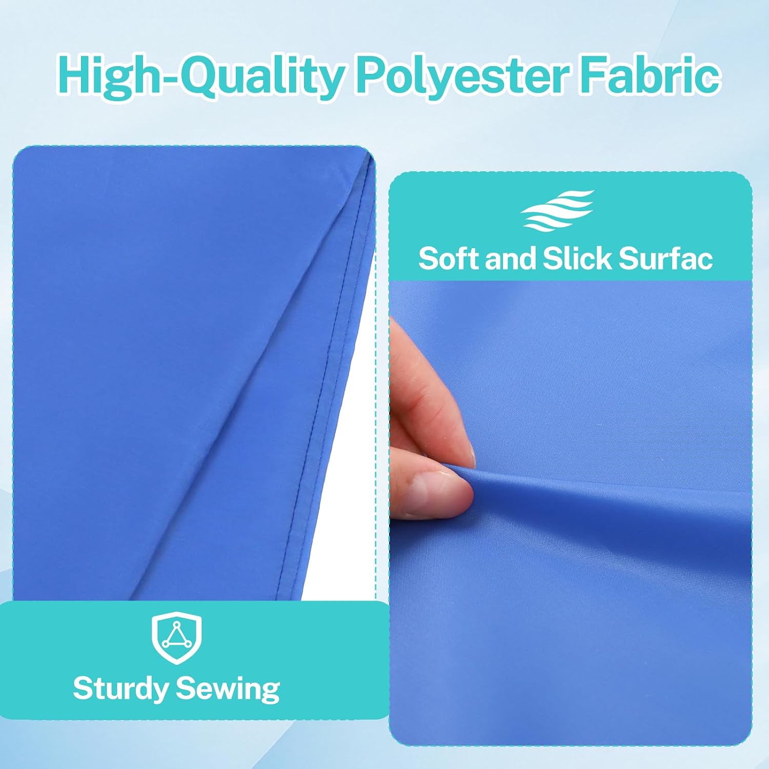 Tubular Slide Sheet with Fixing Strap for Patient Transfer, Low Friction Transfer Aid for Wheelchair to Car, Reusable Waterproof Draw Sheet for Bed Turning & Repositioning, 25.6" x 17.7"