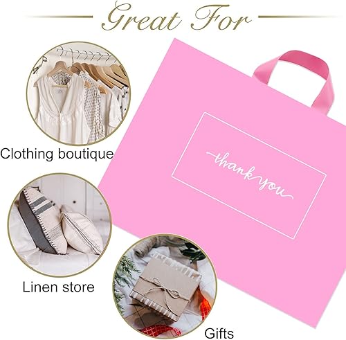 Miniatura 5 de Thank You Merchandise Bags 50Pcs 10x12In Pink Thank You Bags Bulk - Extra Thick 3.1Mil Customer Bags for Small Business - Small Thank You Shopping