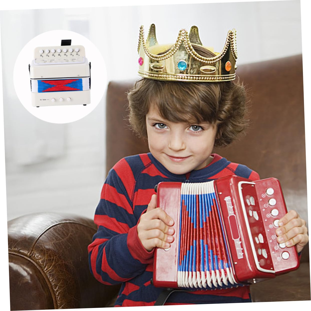 Mini Acordeón para Material Abs y Metal Juguete Musical Educativo para Principiantes Instrumento Didáctico para Desarrollo Creativo Infantil