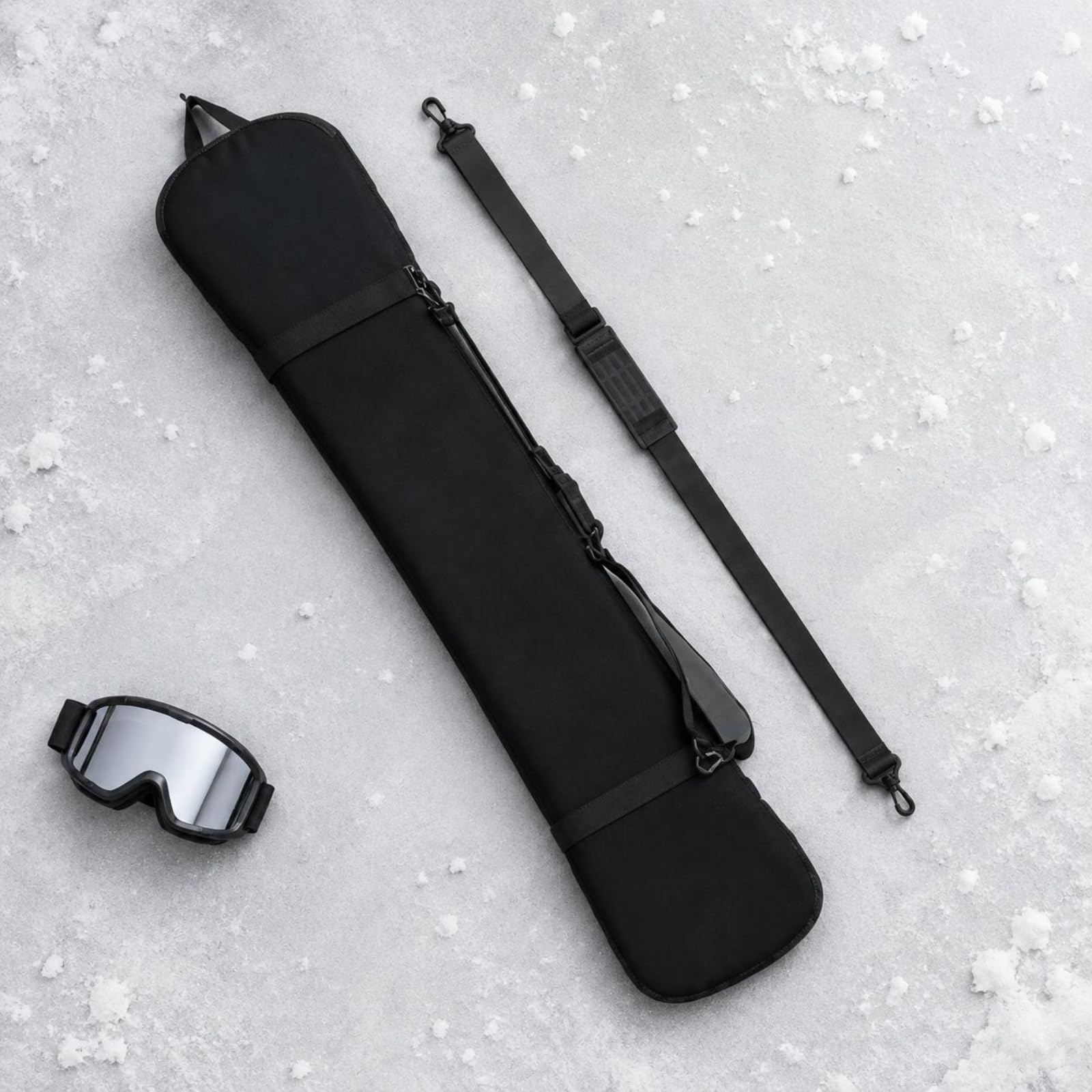 Housse de Snowboard Bandoulières Doubles Sac de Snowboard Rembourré Fermeture Éclair sur toute la Longueur Sac Ski Rembourré pour Déplacement , Noir , 145 Cm
