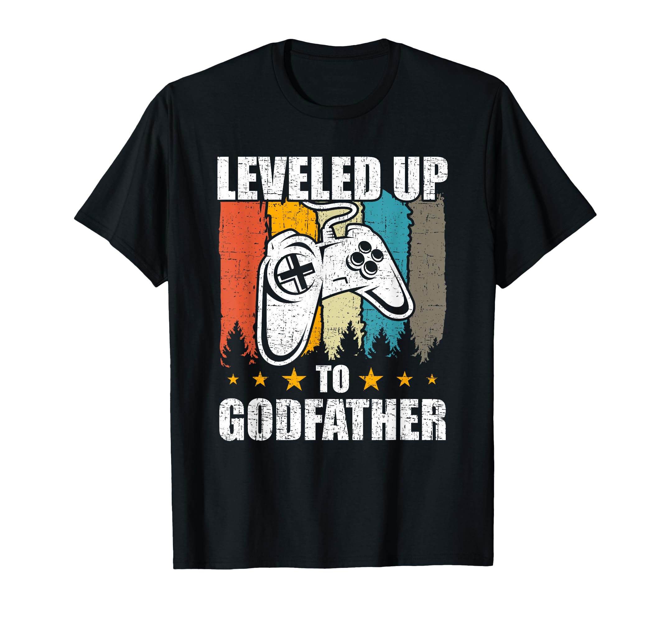 Leveled up to Godfather Video Gamer Gaming T-Shirt