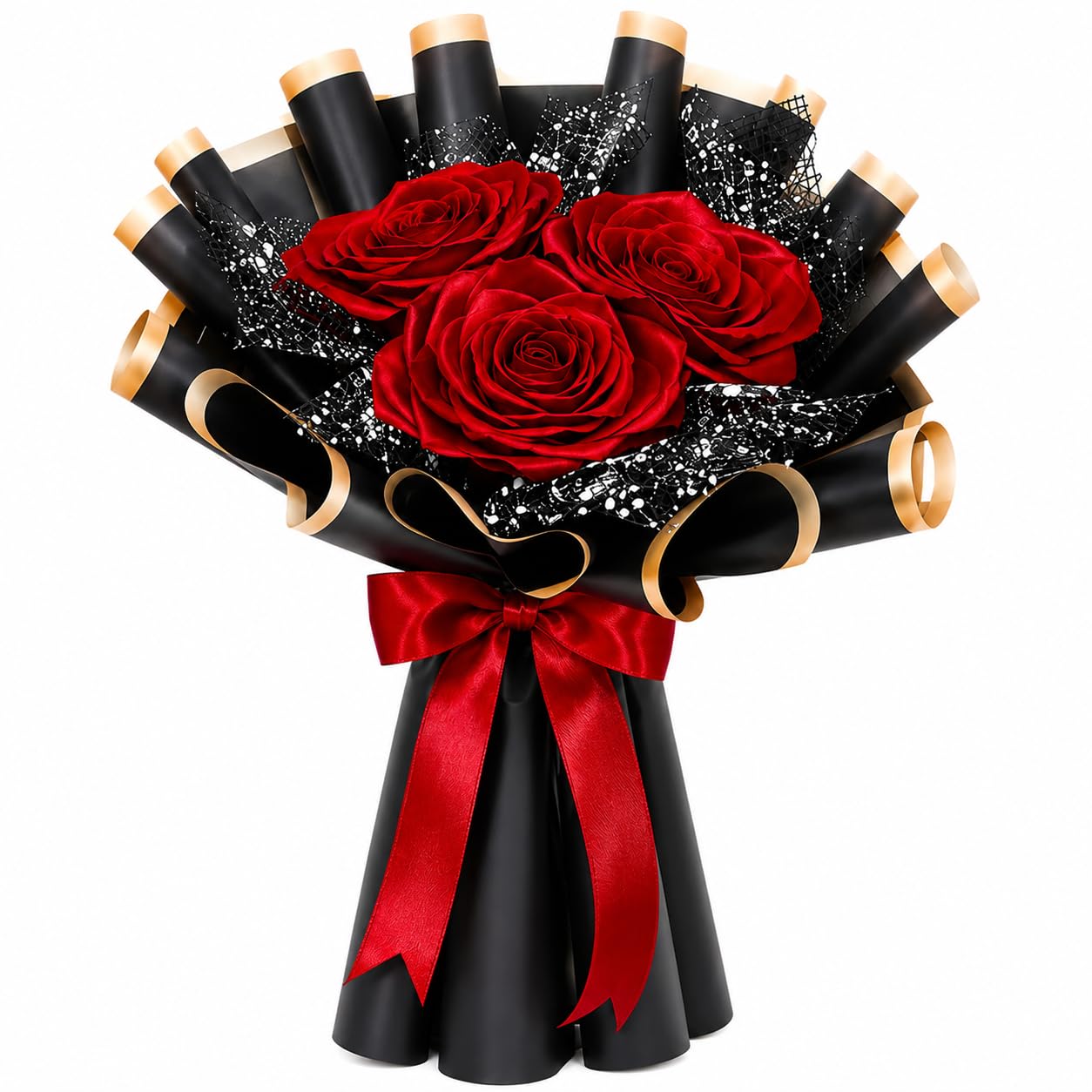 Blooming Buds Premium Rose Bouquet for Gifting, Romantic Occasions, Anniversary, Birthday, Wedding & Home Decoration, Elegant Flower Arrangement with Decorative Wrapping, Red