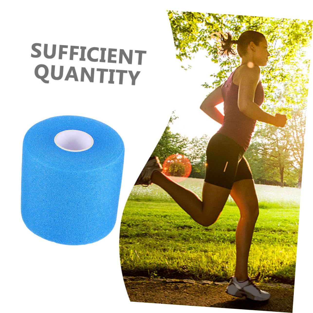 WOONEKY 3 Rolls Sports Wraps Tennis Racket Grip Tape Pre-wrap Tape Athletic Elastic Sports Wrap Cuttable Protection Foam for Ankle Wrist Knee