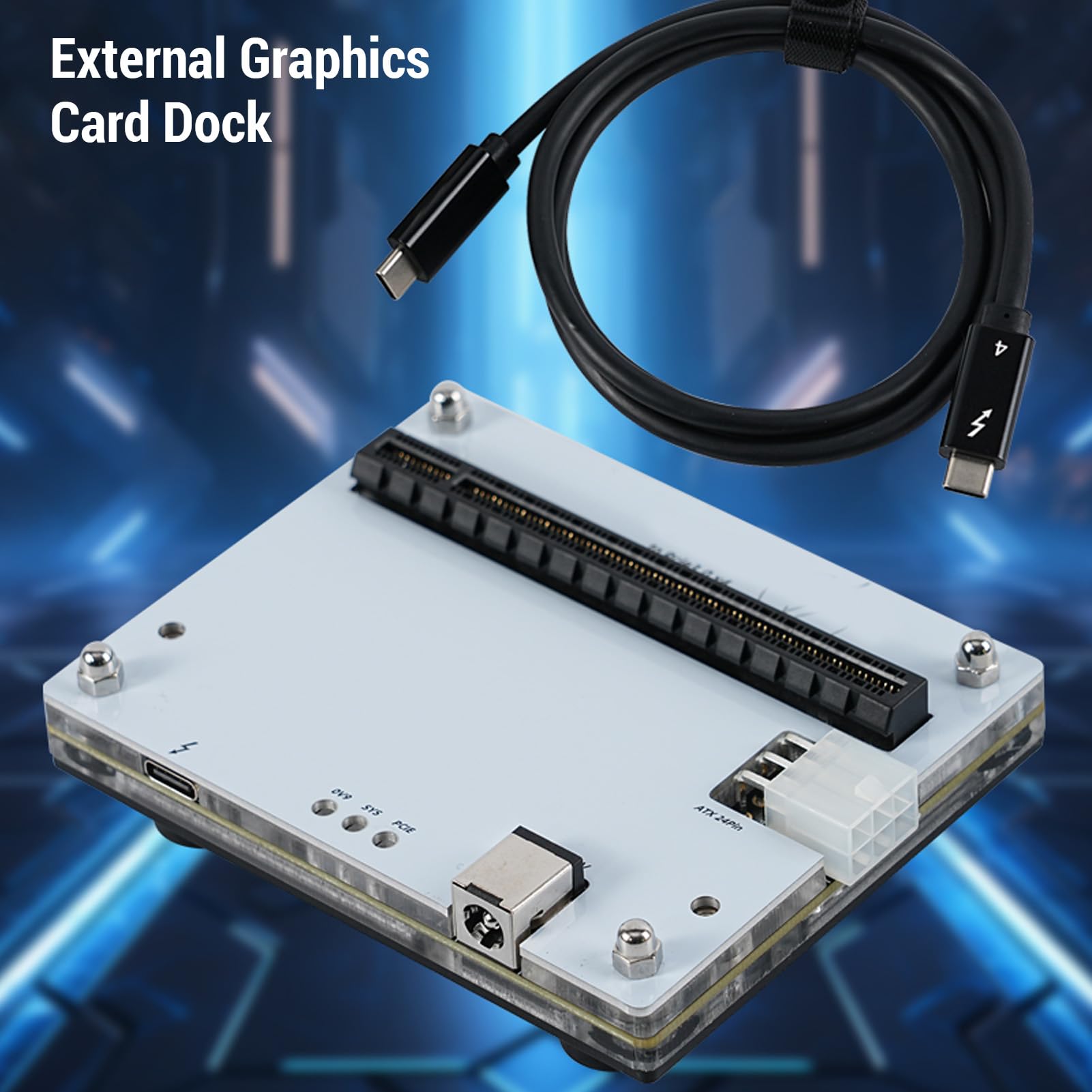 BONKZEBU Zewnętrzna Stacja Dokująca do Karty Graficznej USB4.0, Stacja Dokująca Zewnętrznej Karty Graficznej z Kablem do Transmisji Danych o Długości 1 M,
