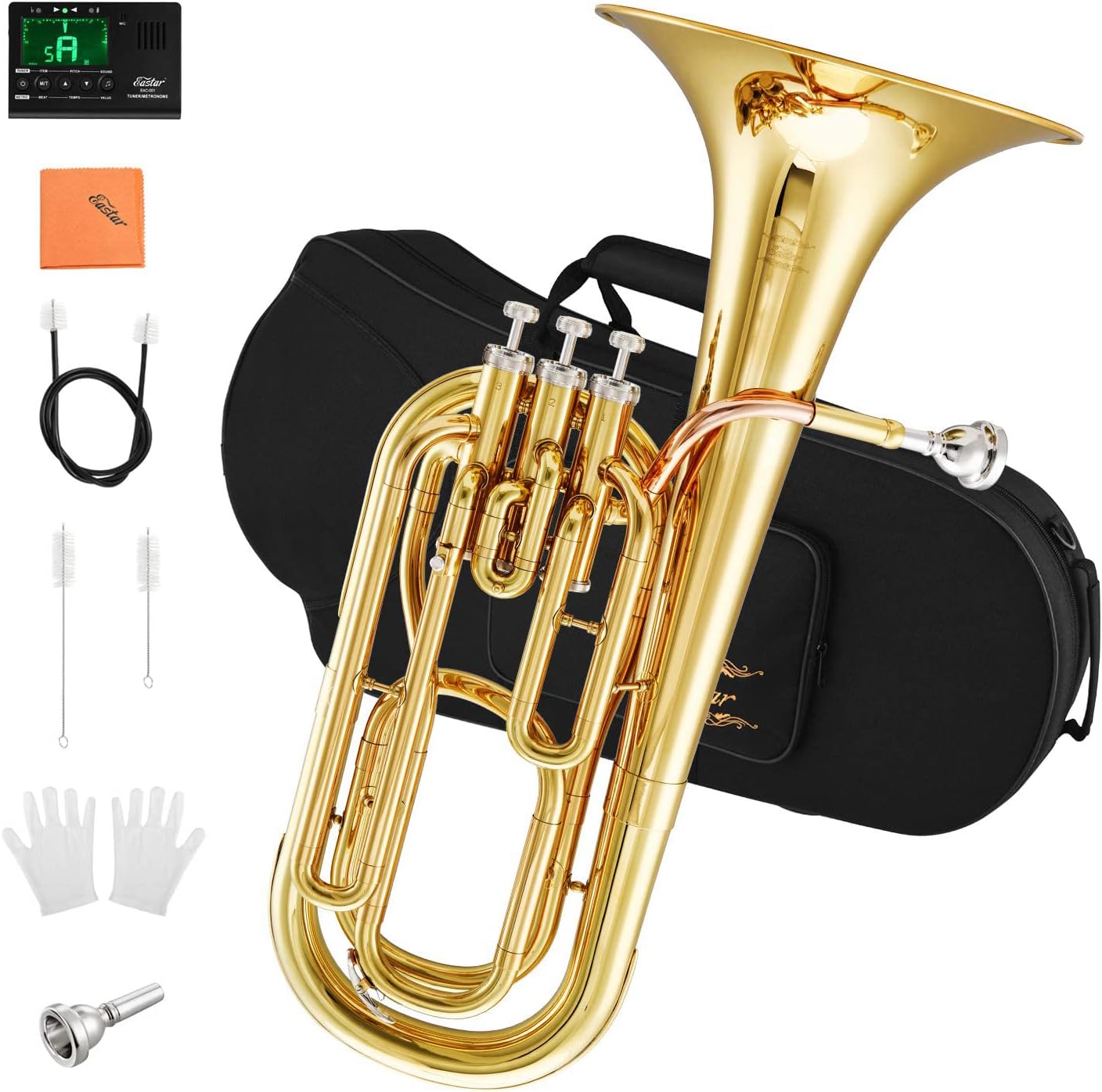 Eastar Student Bb Baritone Horn Marching Gold Lacquer B