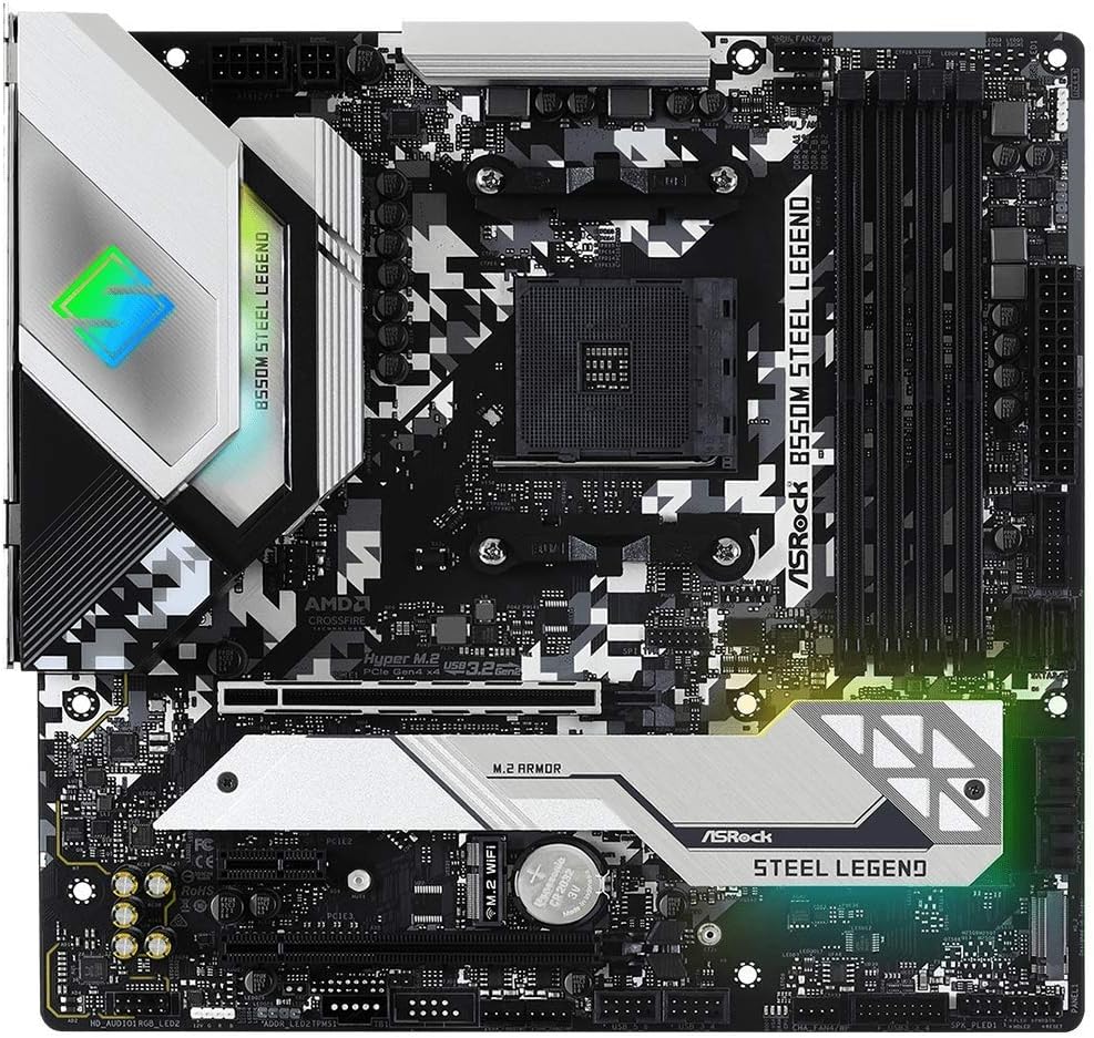 ASRock B550M Steel Legend Supports 3rd Gen AMD AM4 Ryzen™ / Future AMD Ryzen™ Processors Motherboard