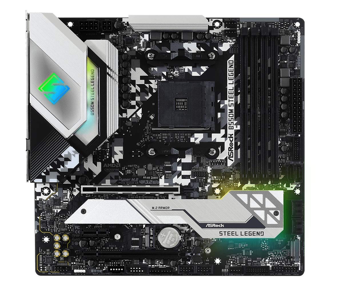 ASRock B550M STEEL LEGEND｜mATX【ジャンク】 Placa mãe ASRock B550M Steel Legend Suporta 3ª geração AMD AM4