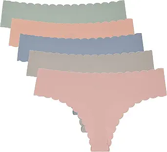 Wetopkim Seamless Thongs for Women, No Show Panties V-waisted Stretch Breathable, Seamless Thong Underwear 6 Pack S-XL