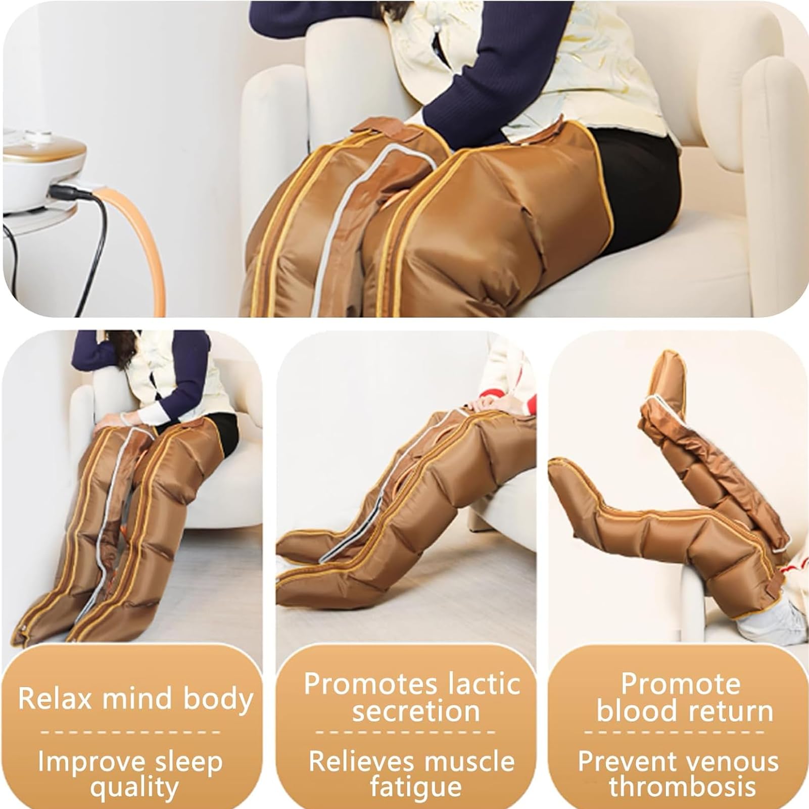 Botas Presoterapia para Casa Abdomen Y Piernas Calor | Masajeador De Piernas CirculacióN Presoterapia | Drenaje Linfatico Piernas MáQuina De Masaj, Aparato Presoterapia para Casa
