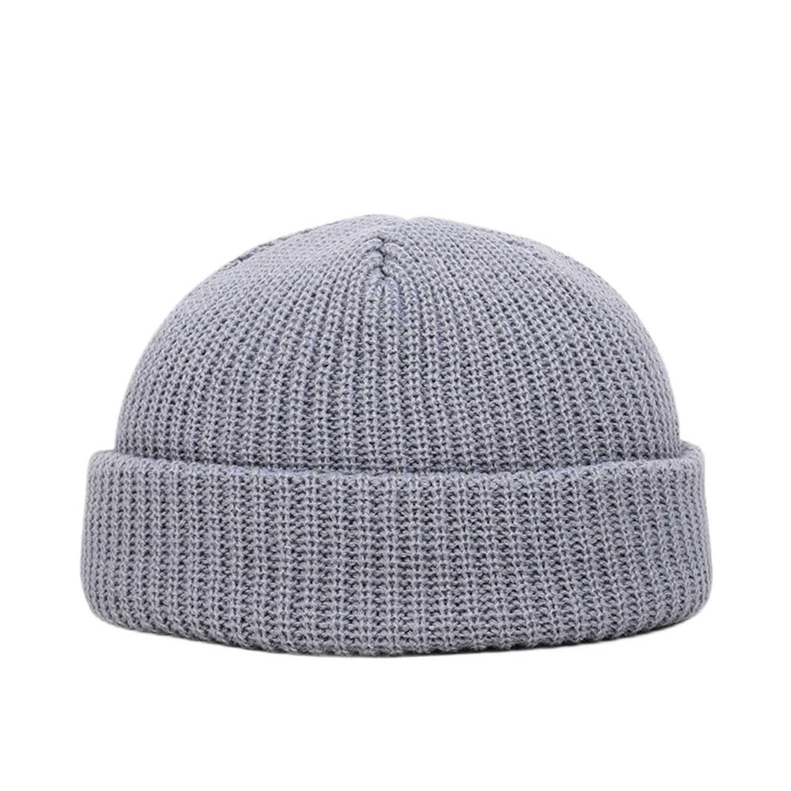 Casquette élastique unisexe en laine | Bonnet court tricoté style décontracté