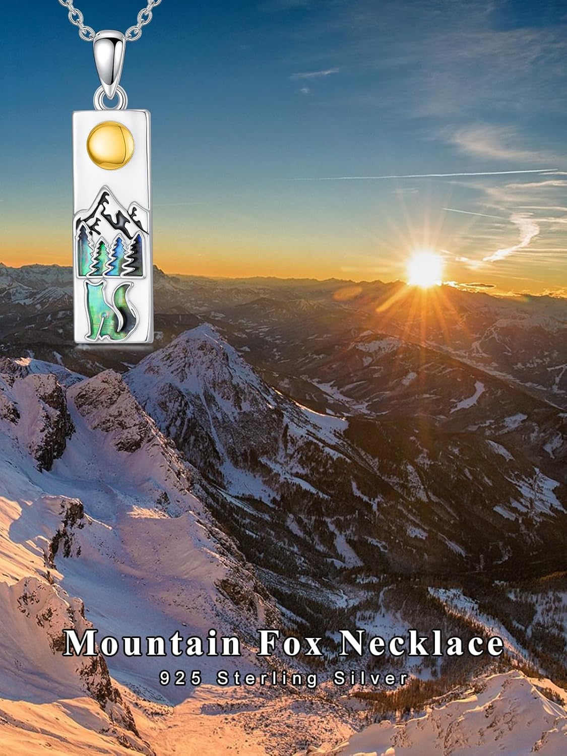 Dorunmo Mountain Necklace 925 Sterling Silver Mustard Seed/Wolf/Fox/Bear/Christmas Thanksgiving Nature Jewelry Gift for Skiers Hikers Campers Climbers - Image 6
