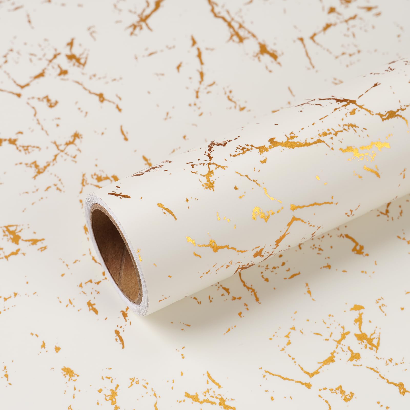 Papier peint imperméable en marbre blanc et doré VEELIKE, film vinyle lavable 40x900 cm