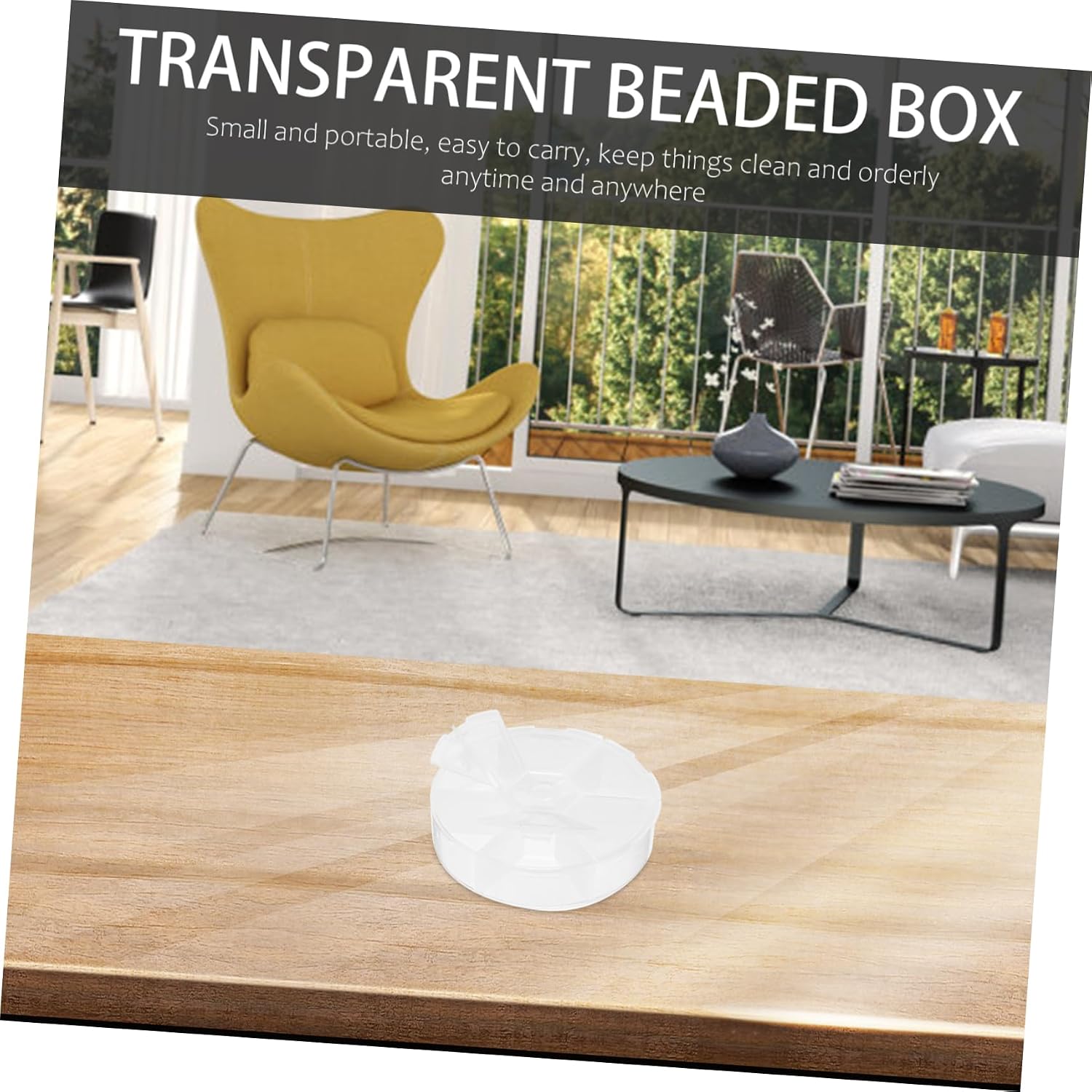 CORHAD 4pcs Round Jewelry Organizer Box Compartment Compact Portable Bead Storage for Small Items