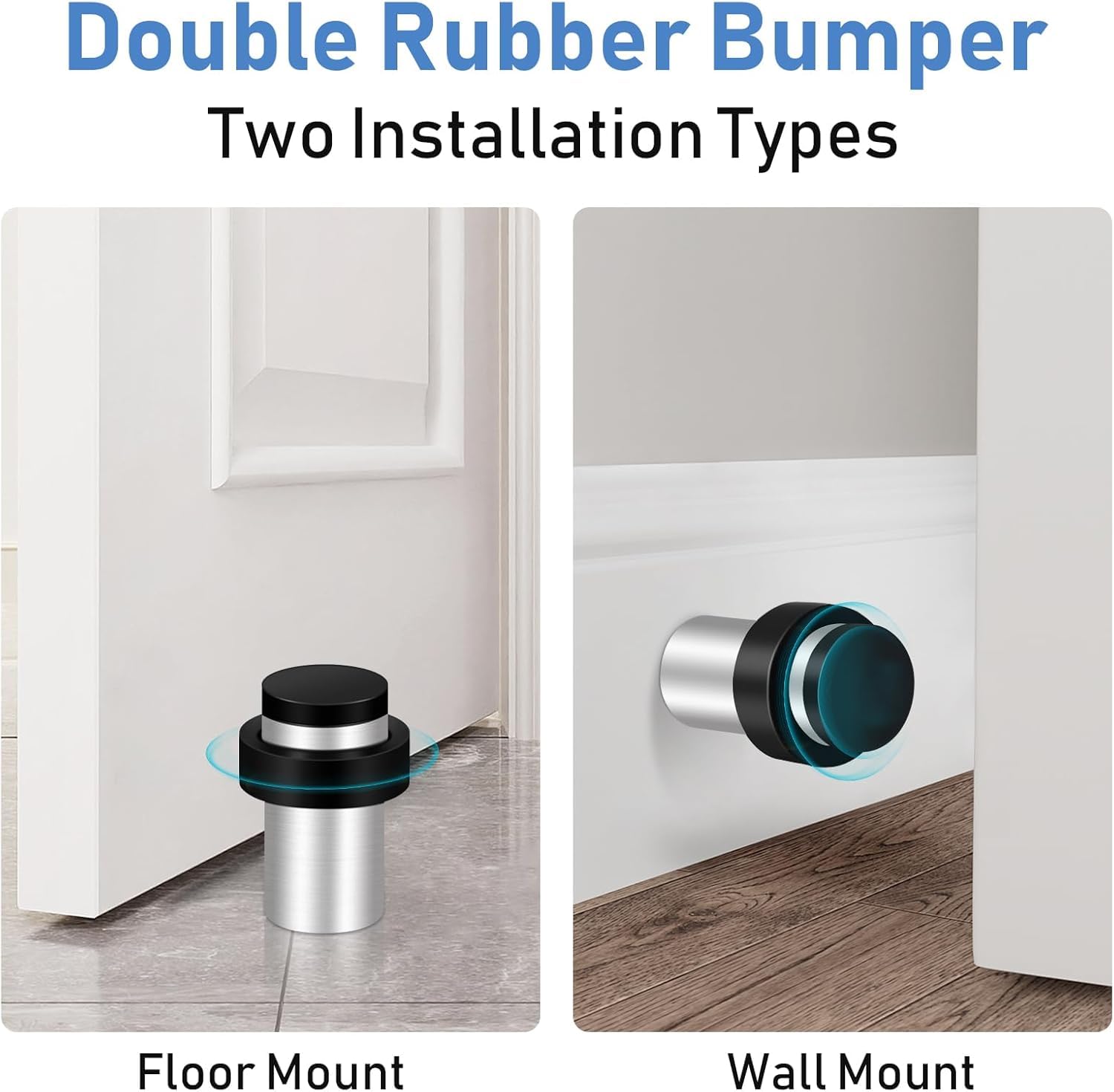 VIDELLY 3-Pack Clear Acrylic Door Stoppers - Self-Adhesive, No Drilling, Wall & Floor Protectors - View #9