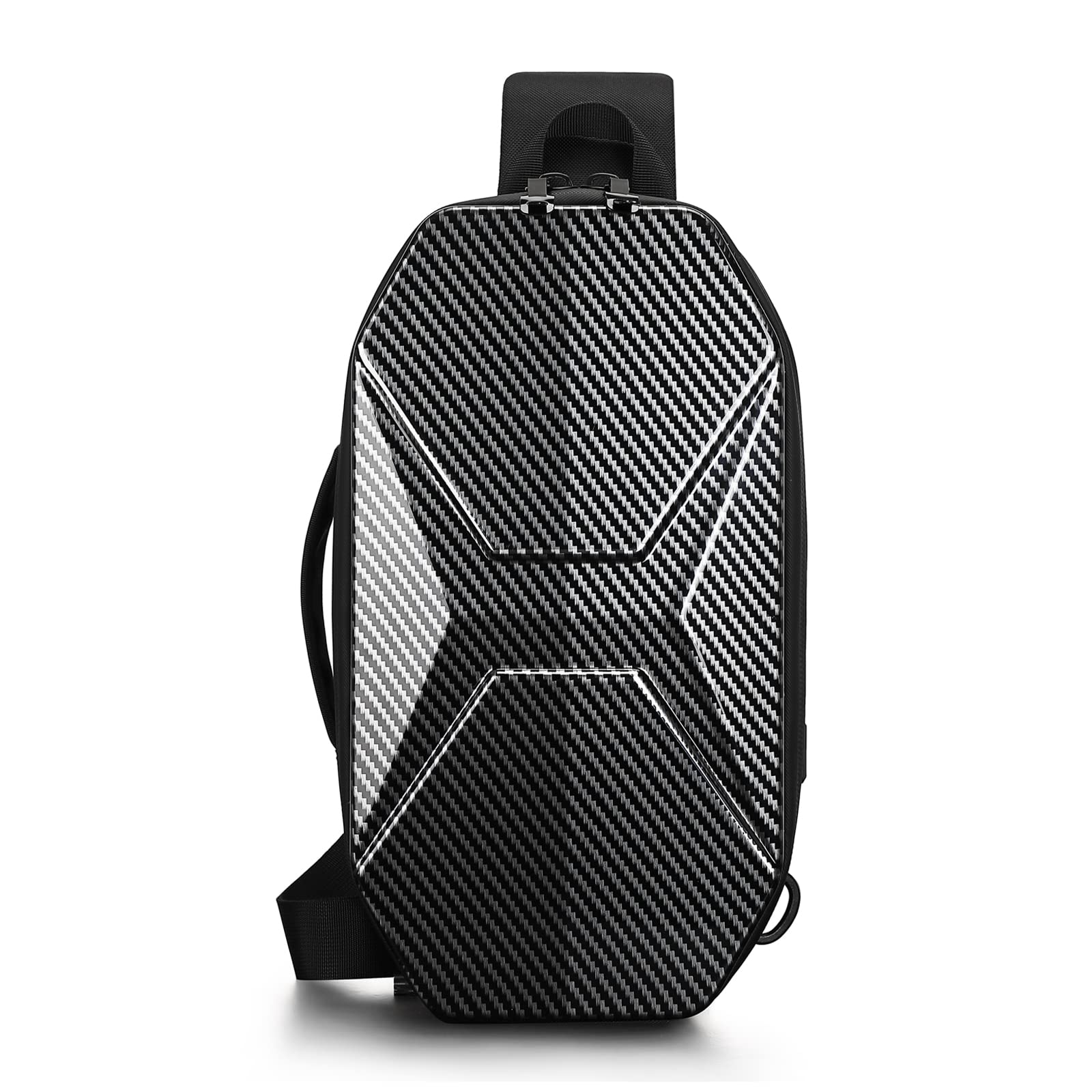 FANDARE Moda Torba na Klatkę Piersiową, Torba na Ramię z USB Męska do Podróży, Pieszych Wycieczek, Jazdy na Rowerze, Joggingu - Wodoodporna EVA Daypacks