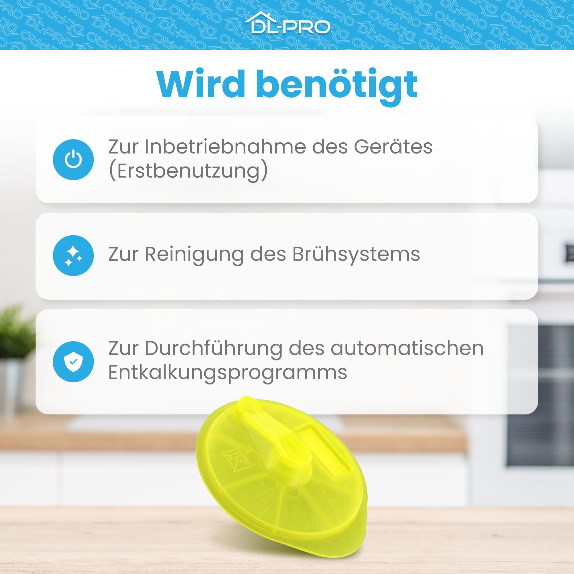DL-pro Disque de nettoyage T-Disc jaune pour Bosch Siemens 17001490 00576836 compatible avec Tassimo la machine à café à capsules pour le nettoyage et le détartrage automatique