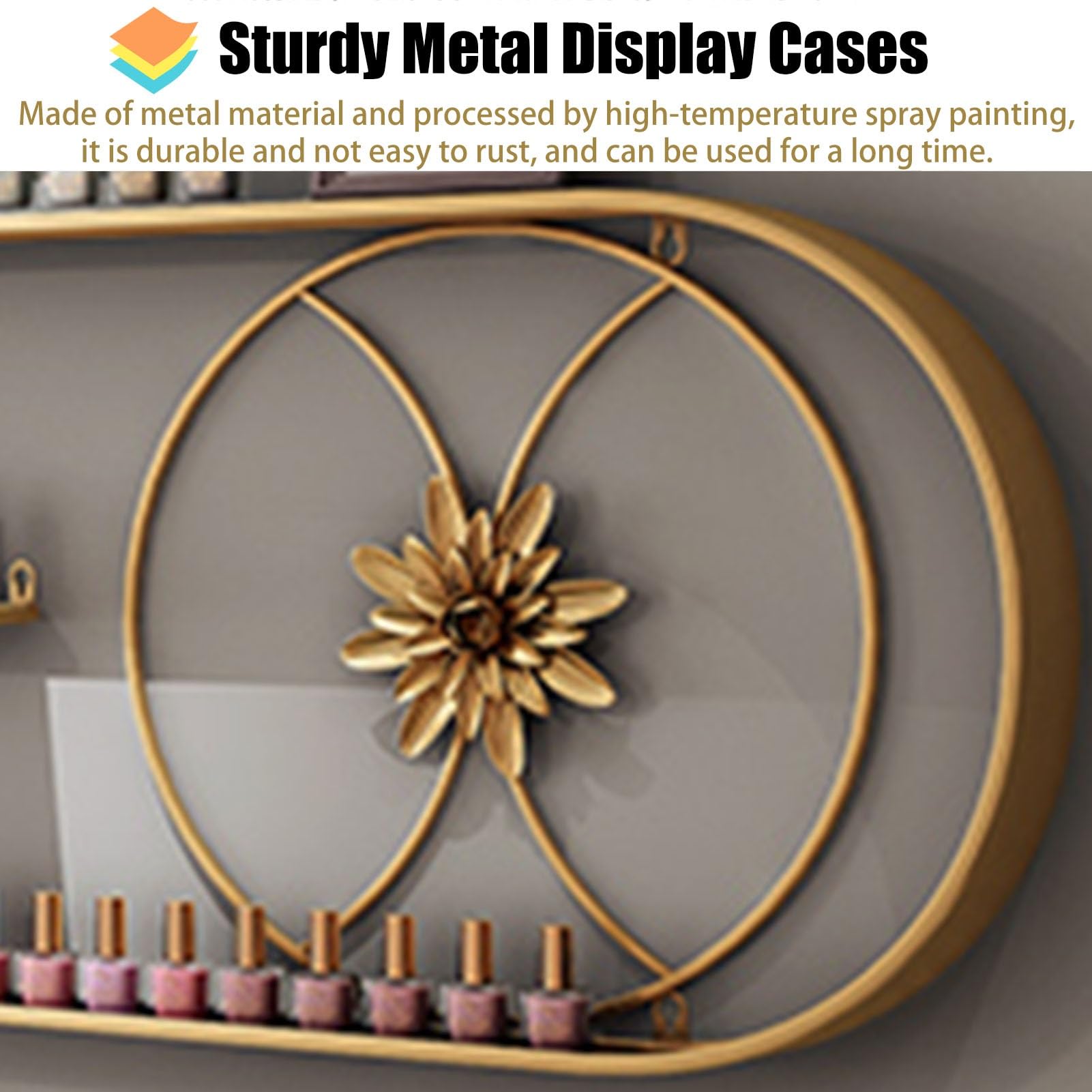 Porta Smalto da Parete: Supporto Multifunzionale per Smalto a Forma di U - Organizzatore per Bottiglie di Smalto Nero per Salone e casa - Elegante Soluzione di stoccaggio per Prodotti per Un