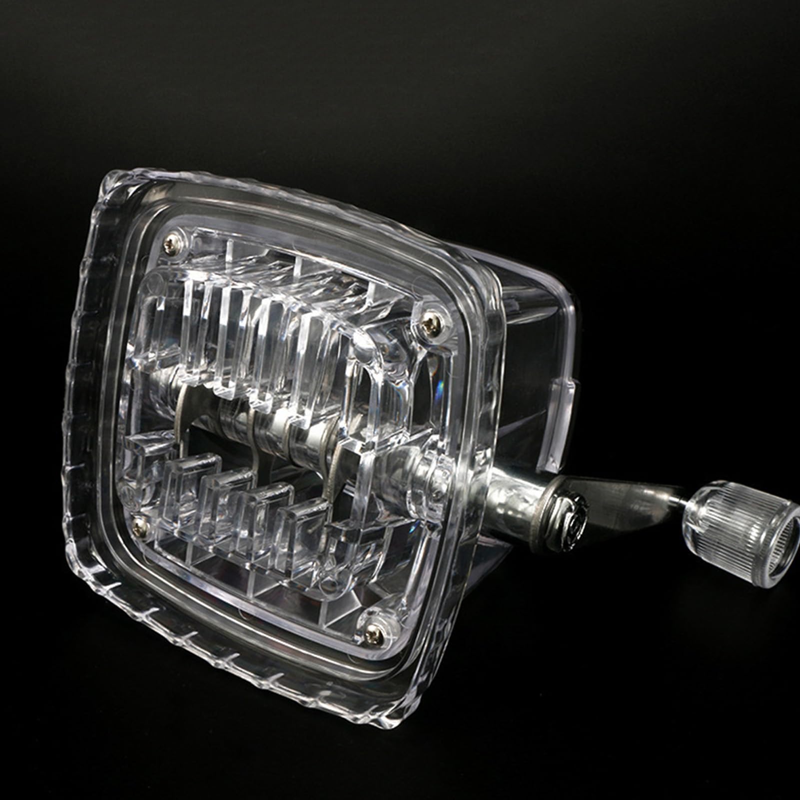 Tragbarer Eiszerkleinerer, 1,25 L, Handgekurbelt, Zum Selbermachen, Manuelle Eiszerkleinerungsmaschine für Zuhause, Outdoor, Camping (Transparent)