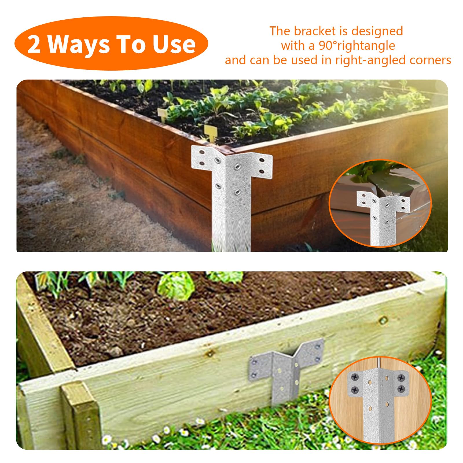 Lot de 10 Supports Traverses Chemin Fer Métal Robuste avec Vis, Poteau Clôture Jardin Design Dentelé, Piquets Robustes pour Murs Soutènement, Aménagement Paysager, Parterres Surélevés, Bordure Allée