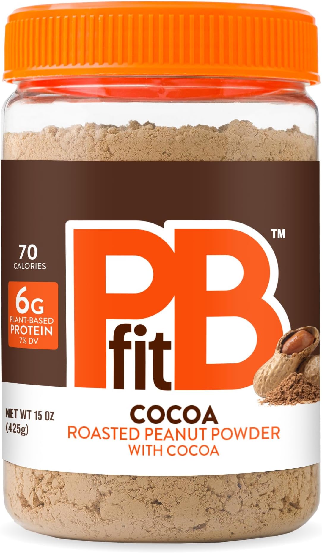 15 Ounce Peanut Butter Powder Chocolate Flavor, Powdered Peanut Butter Spread From Real Roasted Peanuts and Cocoa, 6g of Protein 7% DV, Gluten-Free, 70 Calories, 88% Less Fat (Pack of 1)