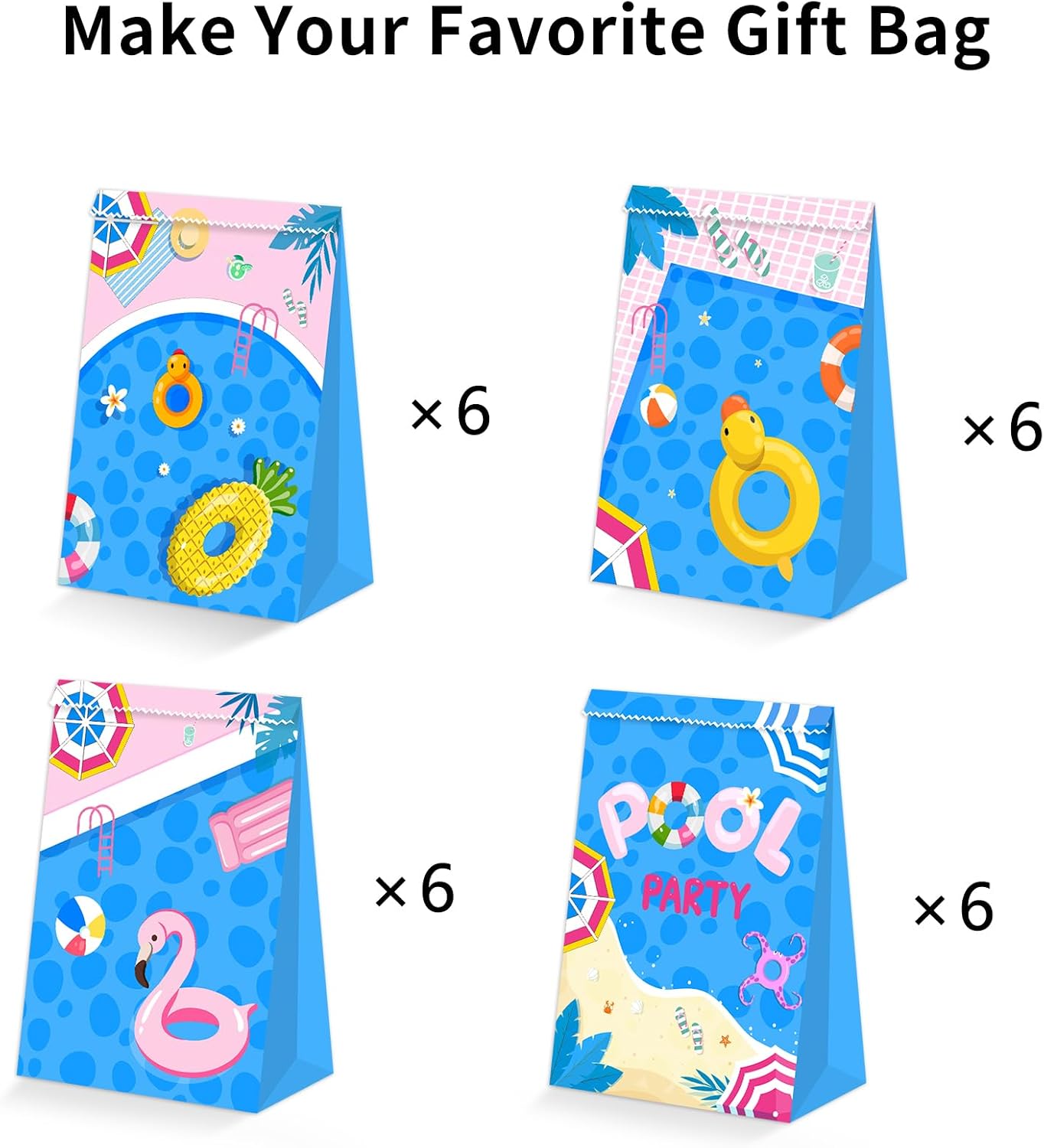 24pcs Summer Pool Party Favor Bags - Goodie Bags for Kids Beach & Birthday Parties image 5