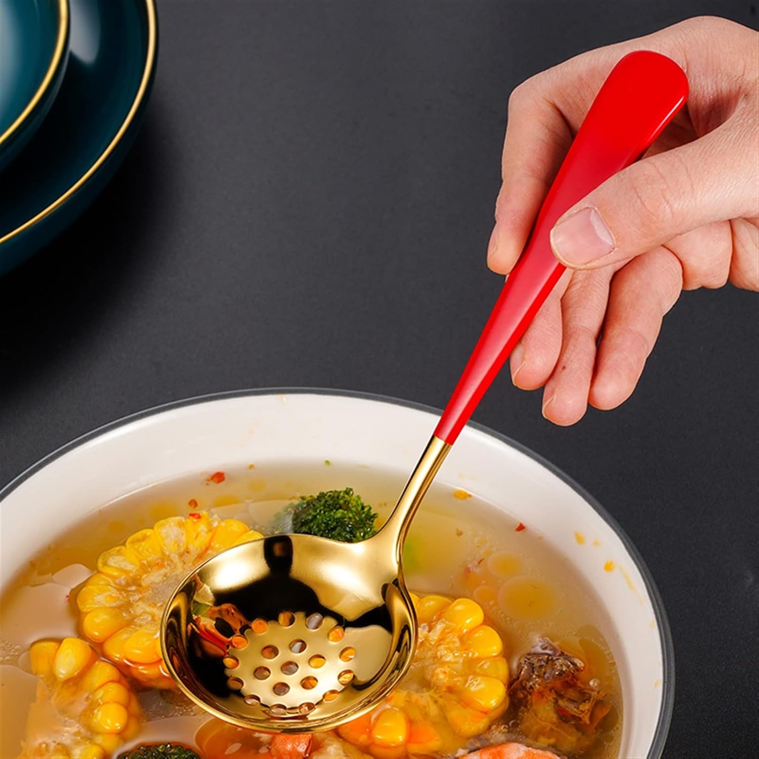 Cooking 304 Stainless Steel Spoon Colander (Color : 1) (1)