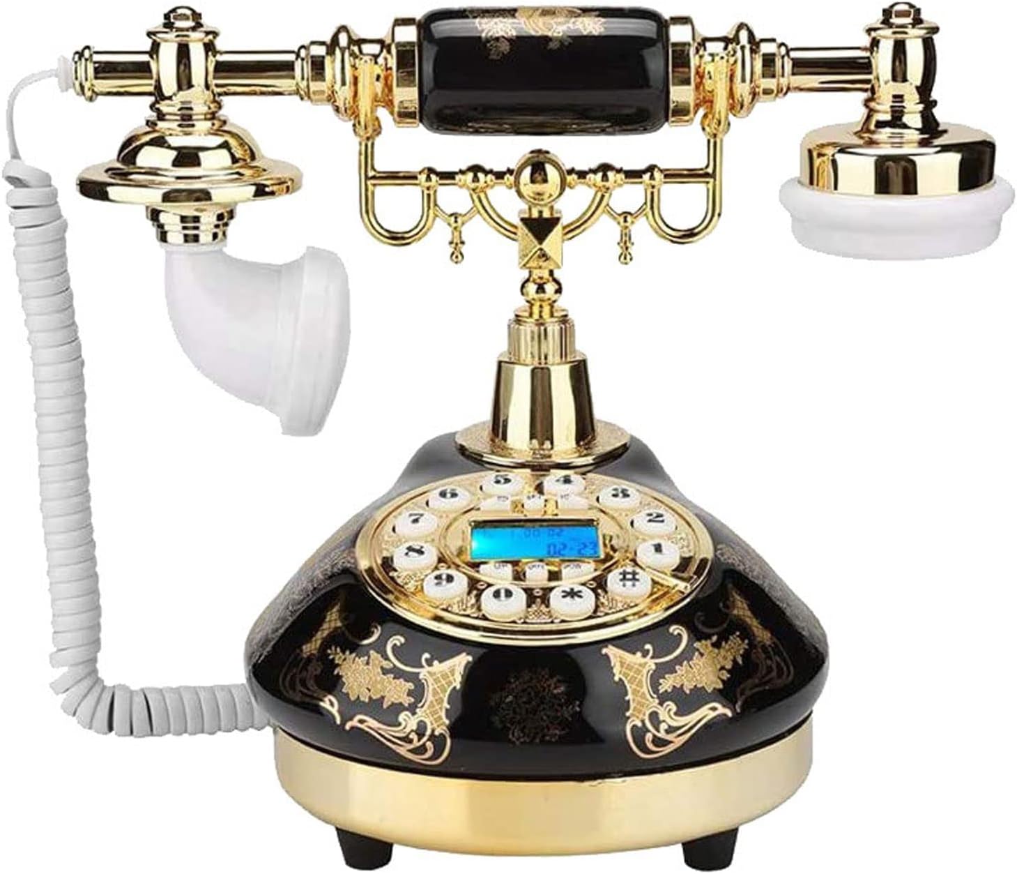 Antique Corded Telephone with Caller ID System, Vintage Retro Landline House Home Phone Handset for Home Office Hotel Decor