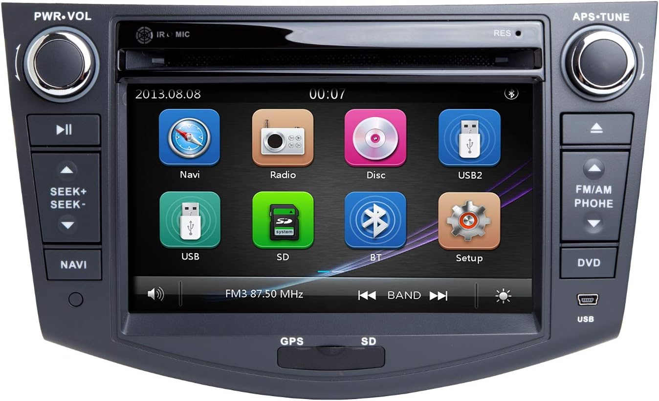 Car Radio Stereo, ZLTOOPAI for Toyota RAV4 2006-2012 Double Din Head Unit 7 Inch Capacitive Multi-Touch Screen Car Stereo GPS Radio with Free Map Card Car Rear View Camera Removal Tools