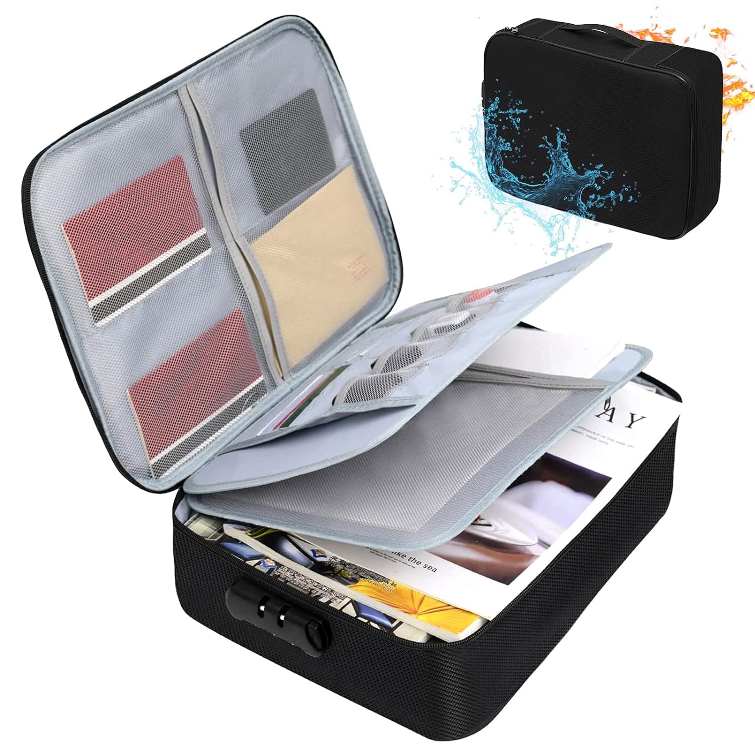 watanababyページ‼️マッドブラック３段BOX GREEVA Document Organizer with Heat Insulated Waterproof and
