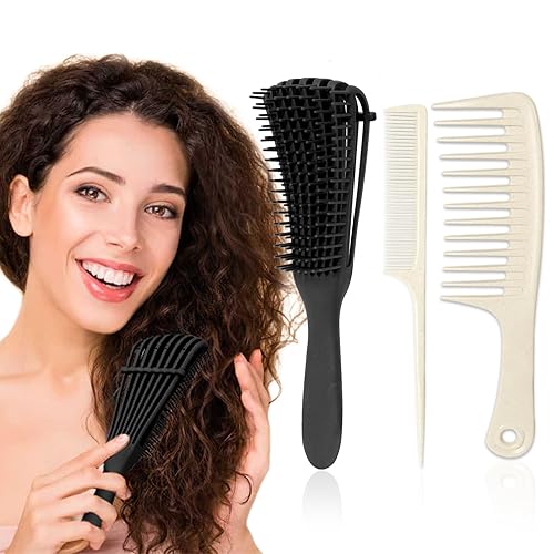 Mscoco Cepillo desenredante para cabello húmedo o seco, cepillo desenredante para cabello rizado, cepillo desenredante con peine de dientes anchos, disponible en Yaxa Guatemala