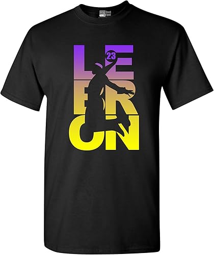 L23 23 LA Basketball Sports Fan Wear DT Adult T-Shirt Tee
