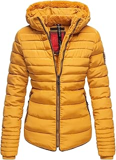 B354 - Chaqueta de invierno de Cuello Alto, con forro de borrego amarillo XL