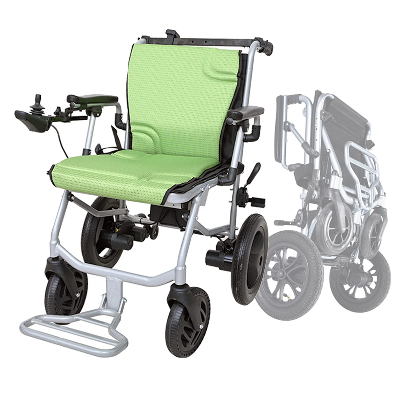 Silla de Ruedas Eléctrica Plegable Silla de Ruedas Eléctrica de Movilidad Ligera Portátil Sillas de Ruedas de Aluminio Autopropulsadas for Personas Mayores Discapacitadas Soporta 220 Libras