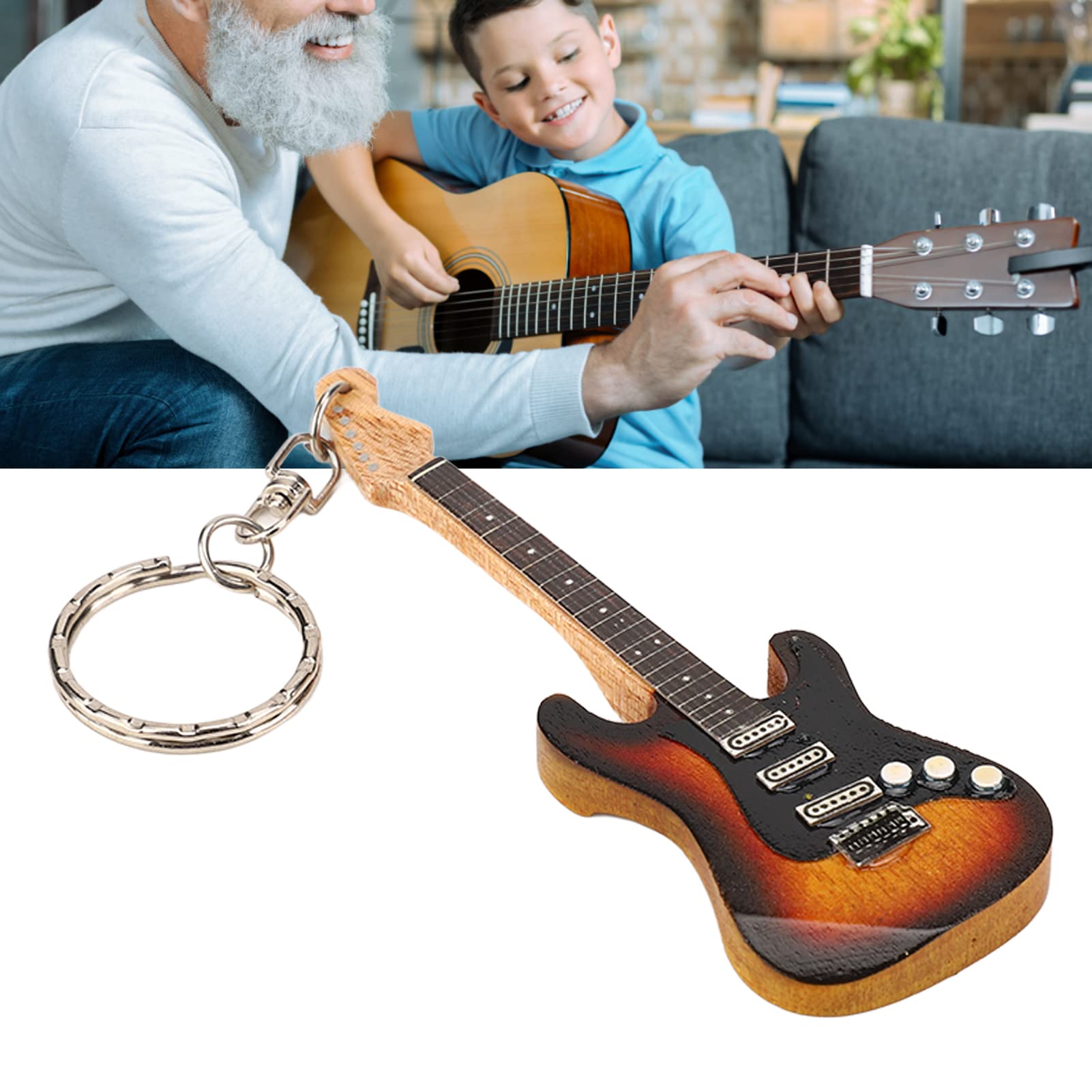 Guitar 音楽ギタートーンロックミュージックキーホルダーキーリング G2 Guitar 音楽ギタートーンロックミュージックキーホルダー