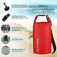Vista 13 de OMGear - Bolsa seca impermeable y bolsa para teléfono, bolsa flotante de 40L/30L/20L/10L/5L para kayak, navegación, actividades al aire libre