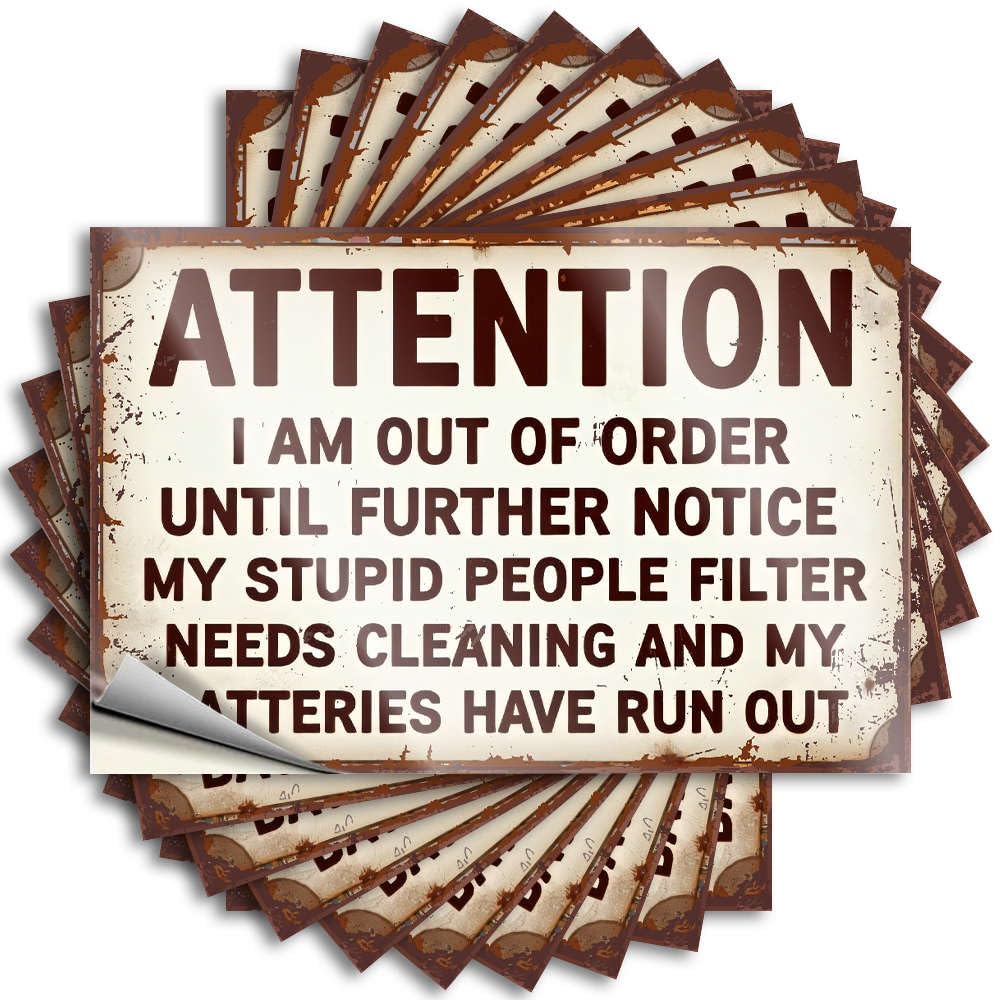 Fzfn Colour Attention: Out Of Order Until Further Notice. Decals Indie Room Decor | Fall Wall Removable Decal Pack(12X18cm)