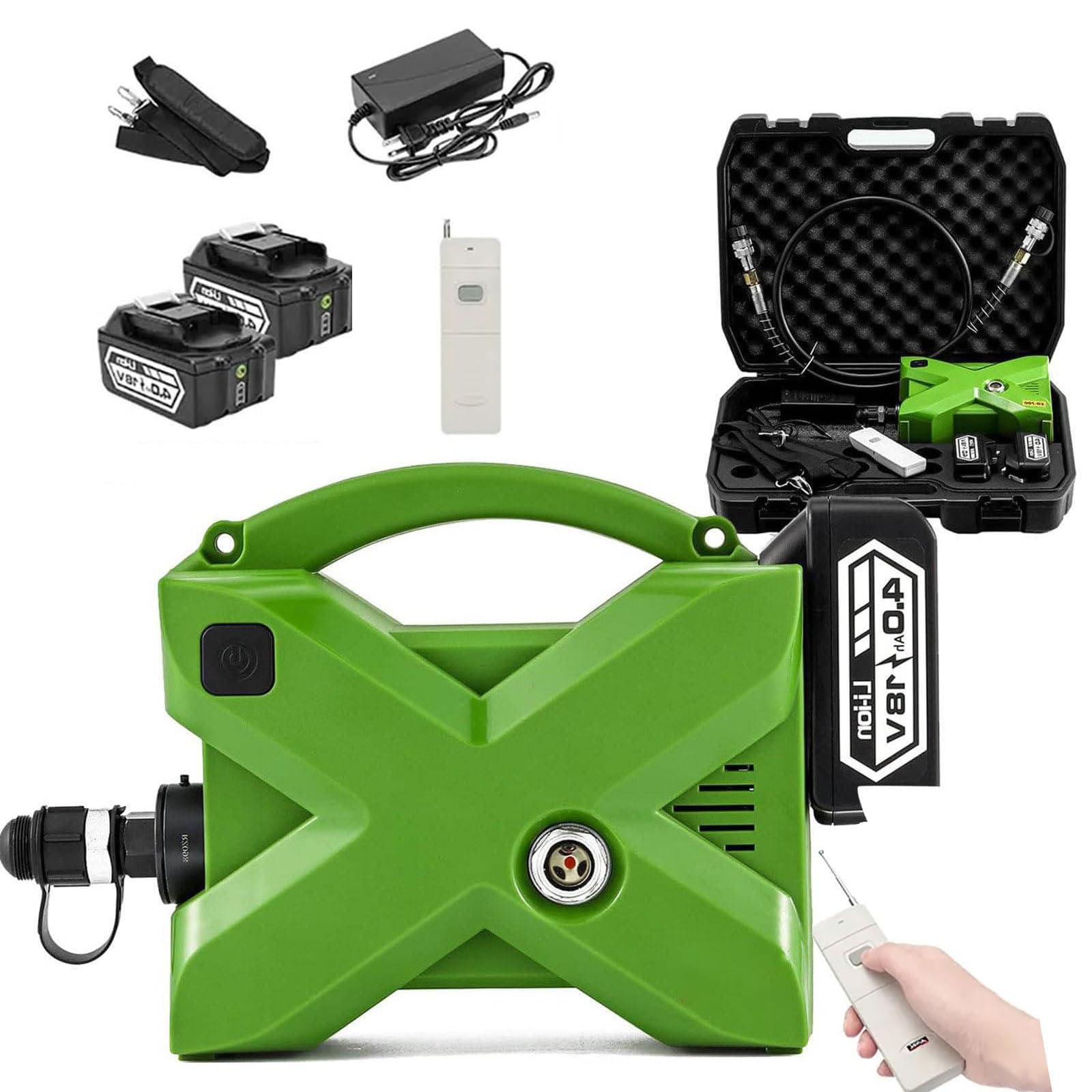 Pompe Hydraulique éLectrique, Mini Pompe Hydraulique Haute Pression 70Mpa (10152psi), avec 2 Batteries (18V 4AH) + TéLéCommande, UtiliséE pour Les Machines De PoinçOnnage