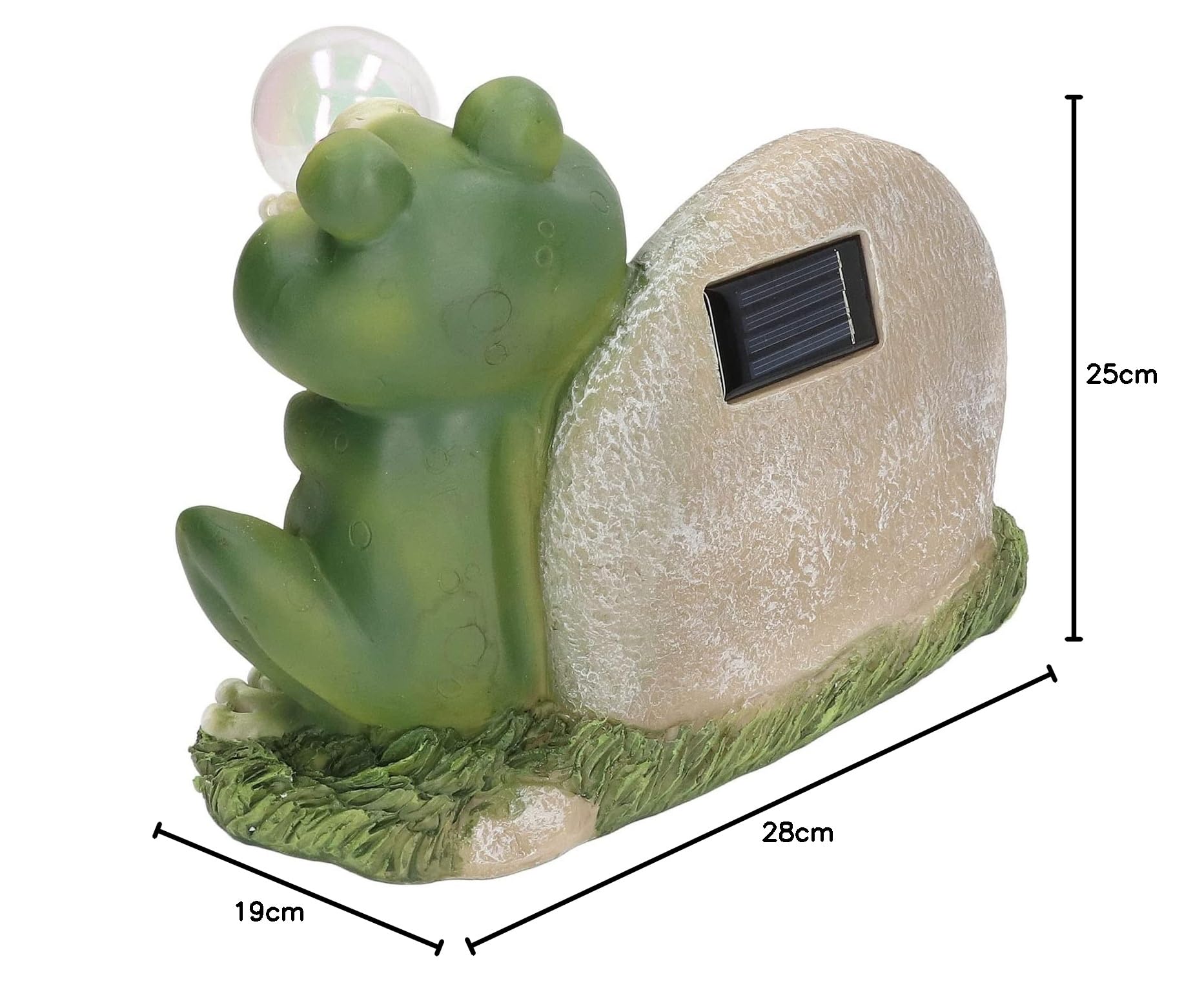Pilipane Rana solare, luce solare da giardino, luce solare per esterni, simpatica rana che soffia bolle, luce bianca calda, luce a sfera di vetro solare per decorazione da giardino, materiale in