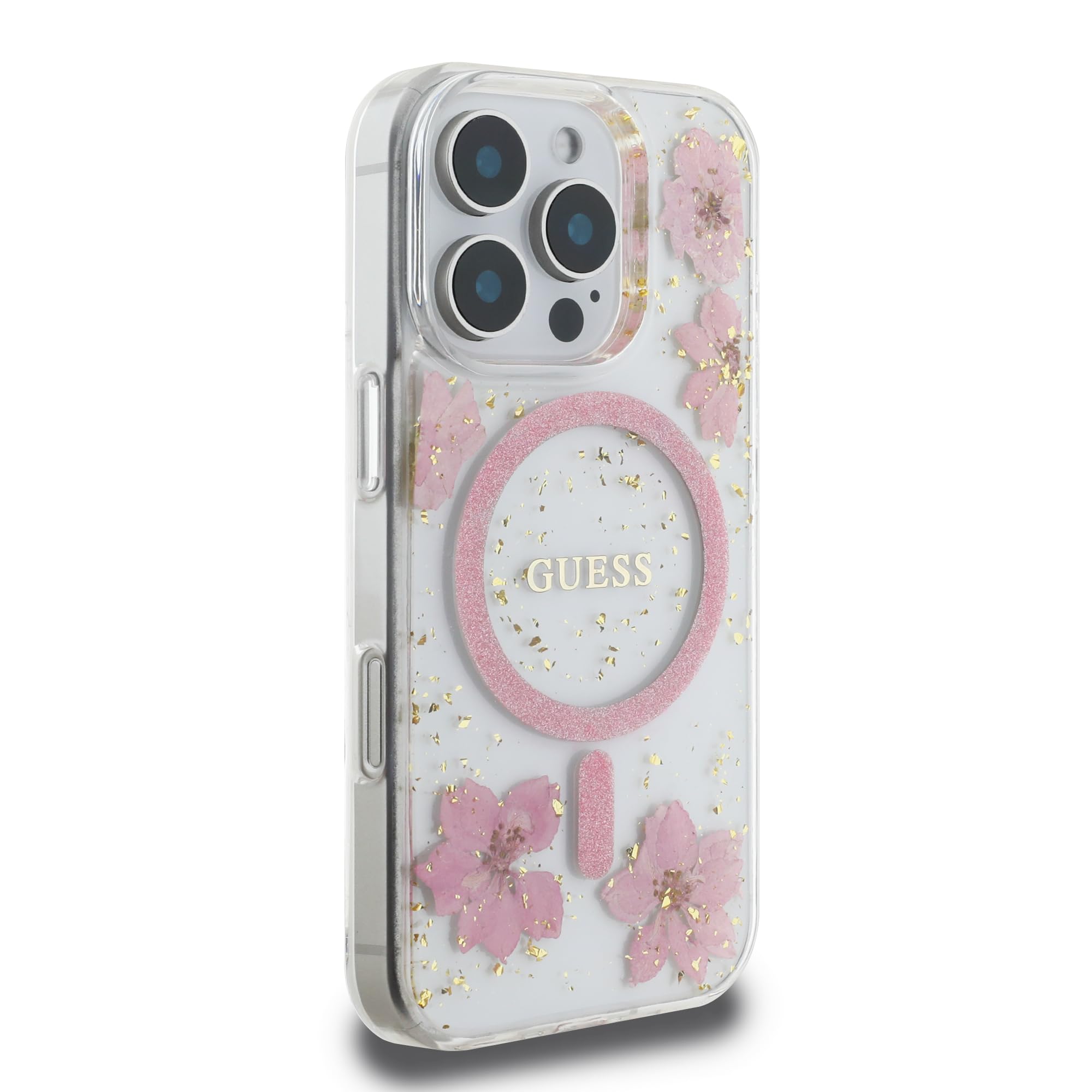CG MOBILE Guess GUHMP16SHFWBDCEP - Custodia rigida per iPhone 16 6.1, colore: Rosa