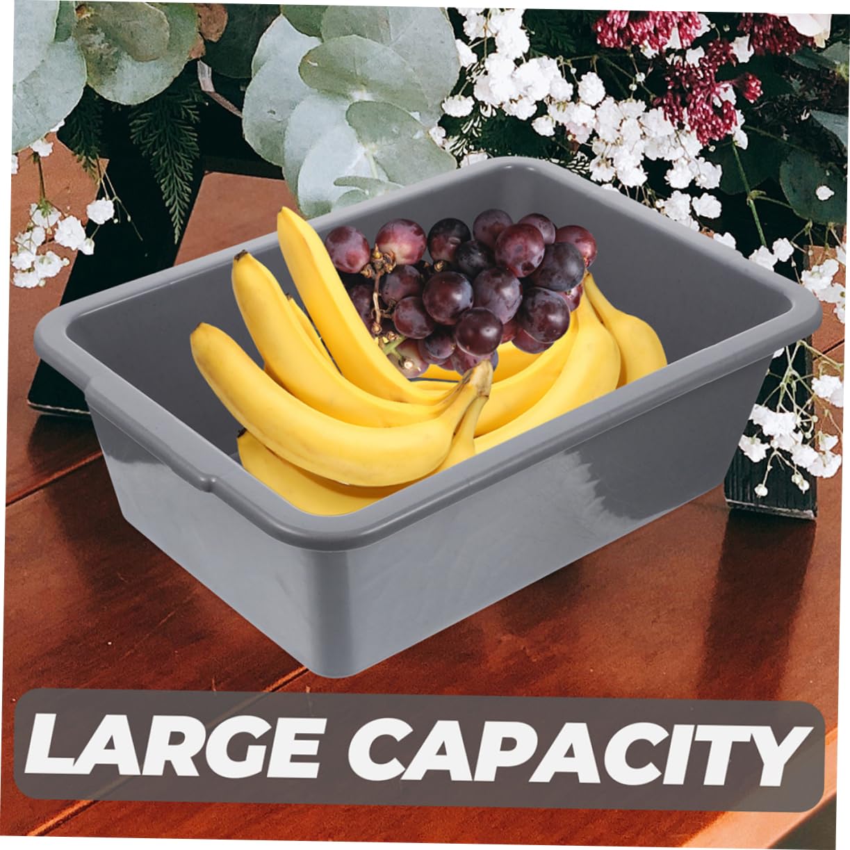 Contenitori Multiuso in Plastica Pp per Ristorante, Vasche Rettangolari 34x23,8x10,9 Cm Maniglie, Impilabili per Stoccaggio e Trasporto, Set da 3 Pezzi per Uso Commerciale e Domestico