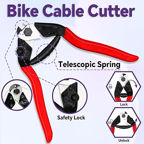 Miniatura 3 de Juego de cables de freno de bicicleta universales de 103 piezas con cortador de cables de bicicleta de acero inoxidable, cable de freno de bicicleta