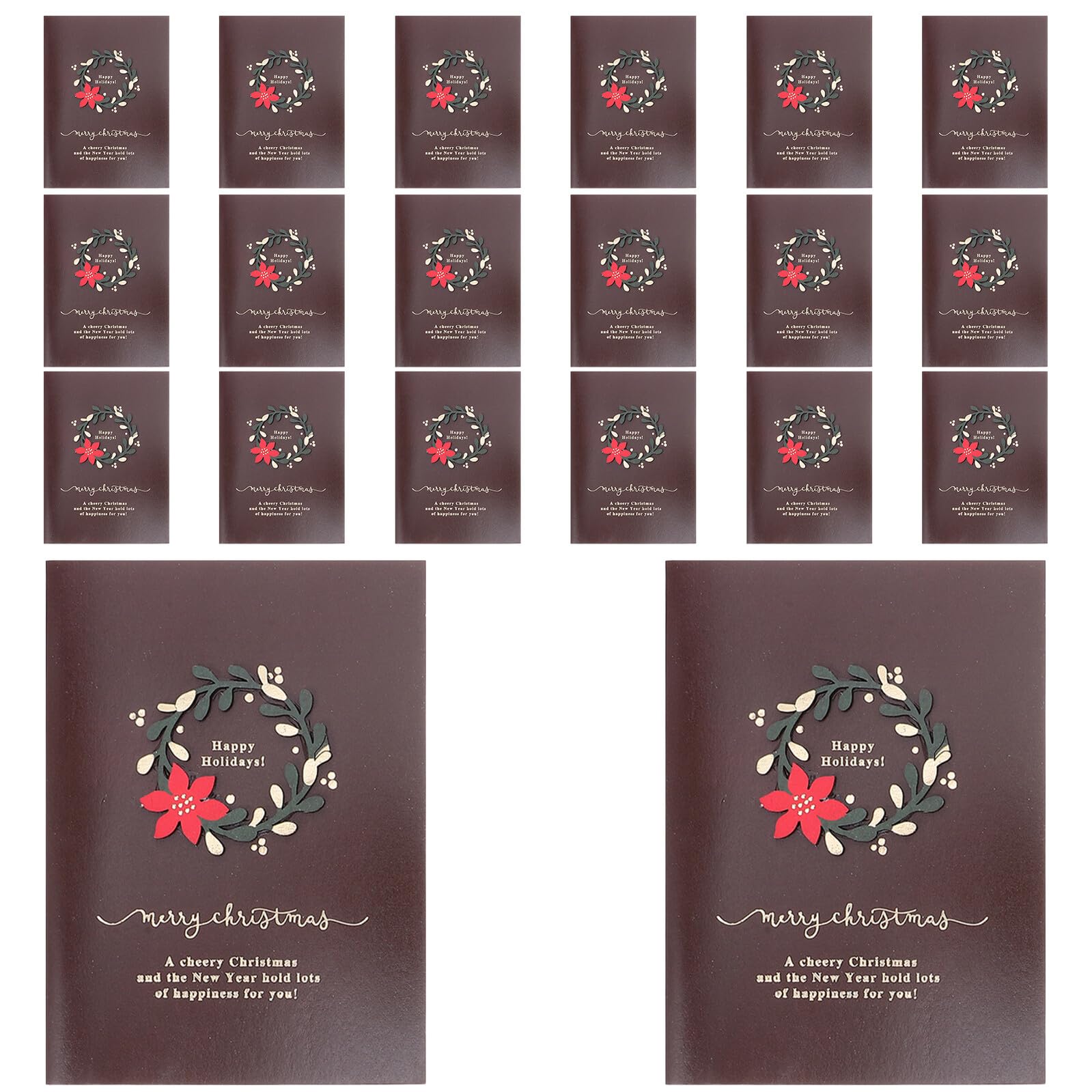 20sätze Vintage-weihnachtskarten mit Leeren Umschlägen Gedruckte Blanko-weihnachtsgrußkarten Innen Unbedruckt für Kreative Botschaften Hochwertiges Papier für Festliche