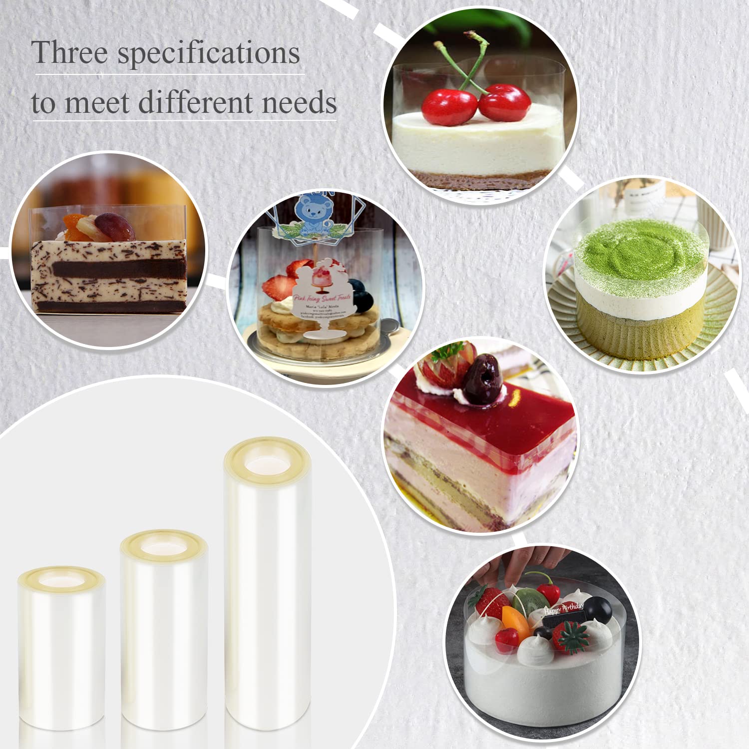 Taartring verstelbaar 6-12 inch, roestvrij stalen backring met gegraveerde schaal en bevestigingsclips 8 cm hoog, taart ringvorm dessertringen